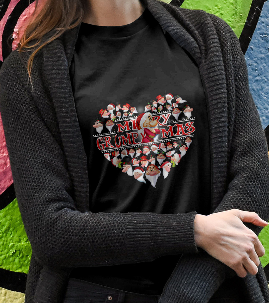 Merry Grumpmas Heart With Santa Dwarfs Shirt