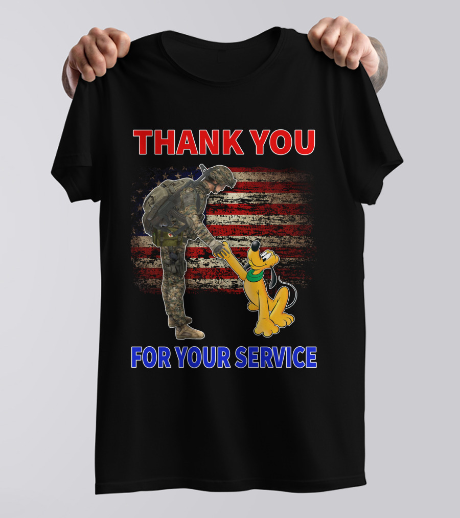 Thank You For Your Service American Flag Soldier And Eeyore Shirt