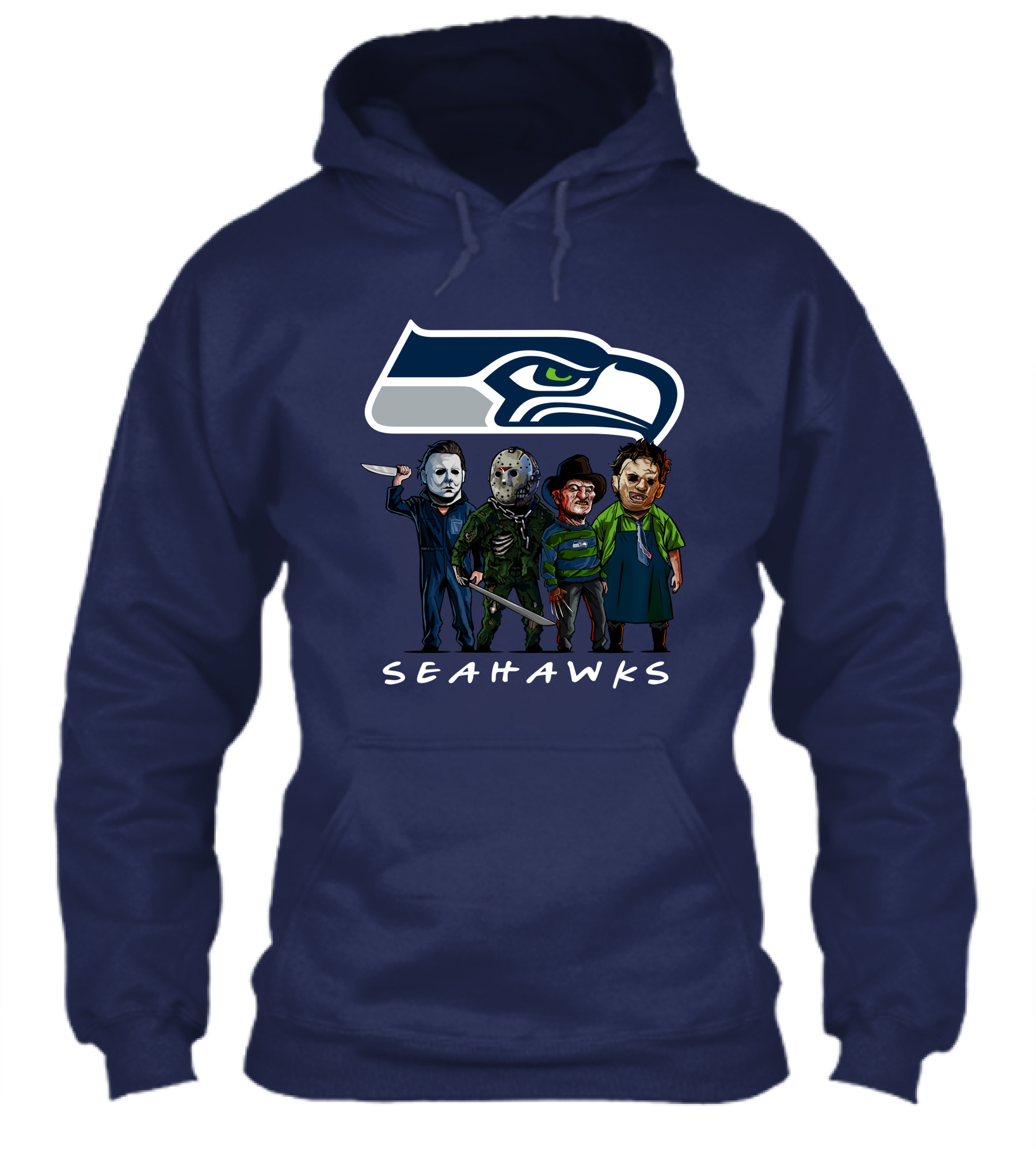 Seattle Seahawks Halloween The Slasher Squad Teams Horror Characters Shirt