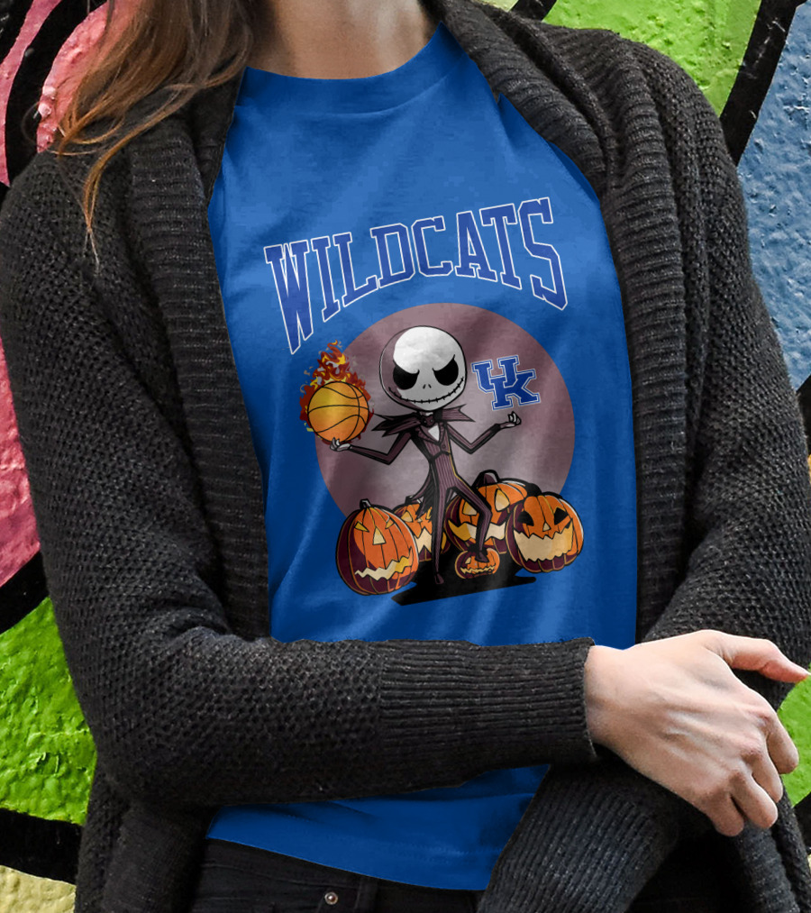 Wildcats Uk Jack Skellington Halloween Basketball Pumpkins Shirt