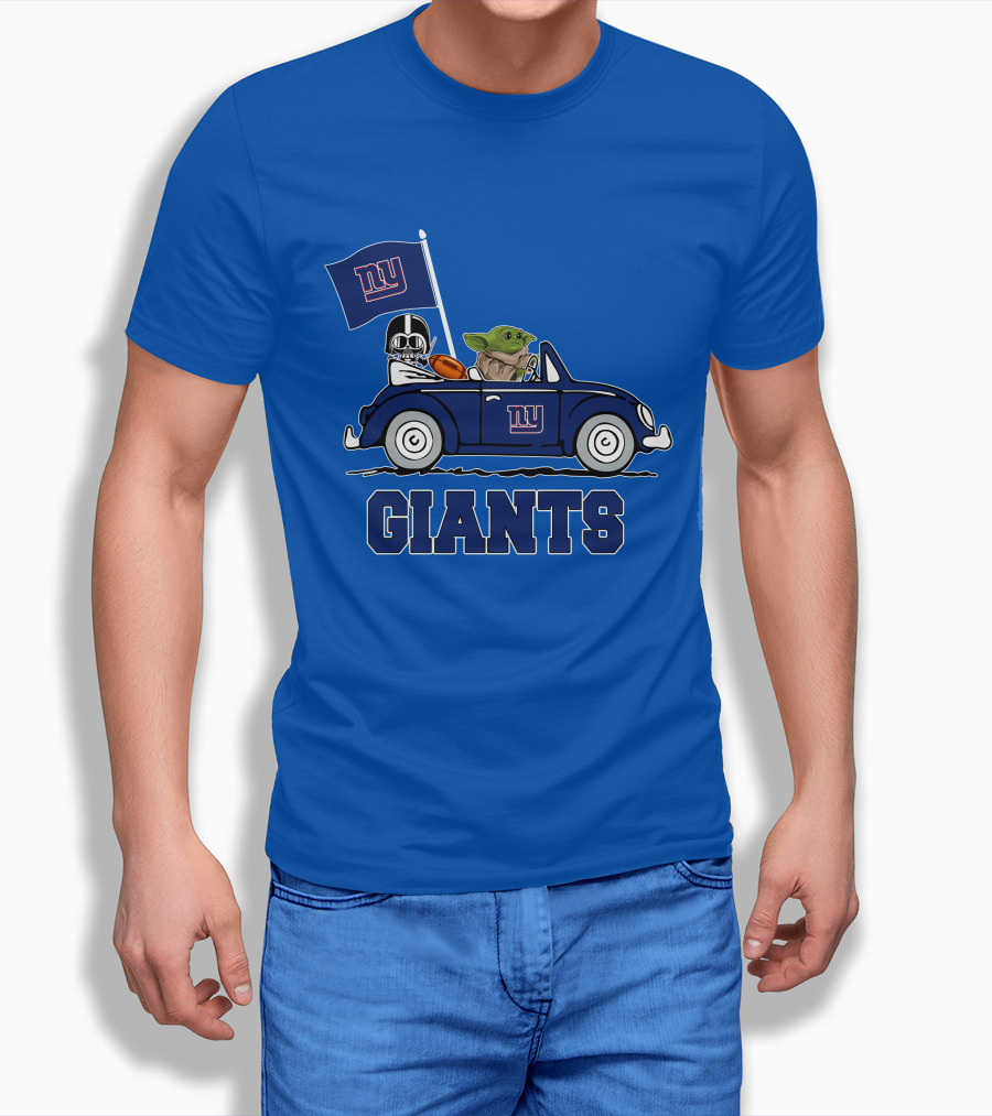 New York Giants Darth Vader Baby Yoda Ny Giants Flag Car Star Wars Shirt