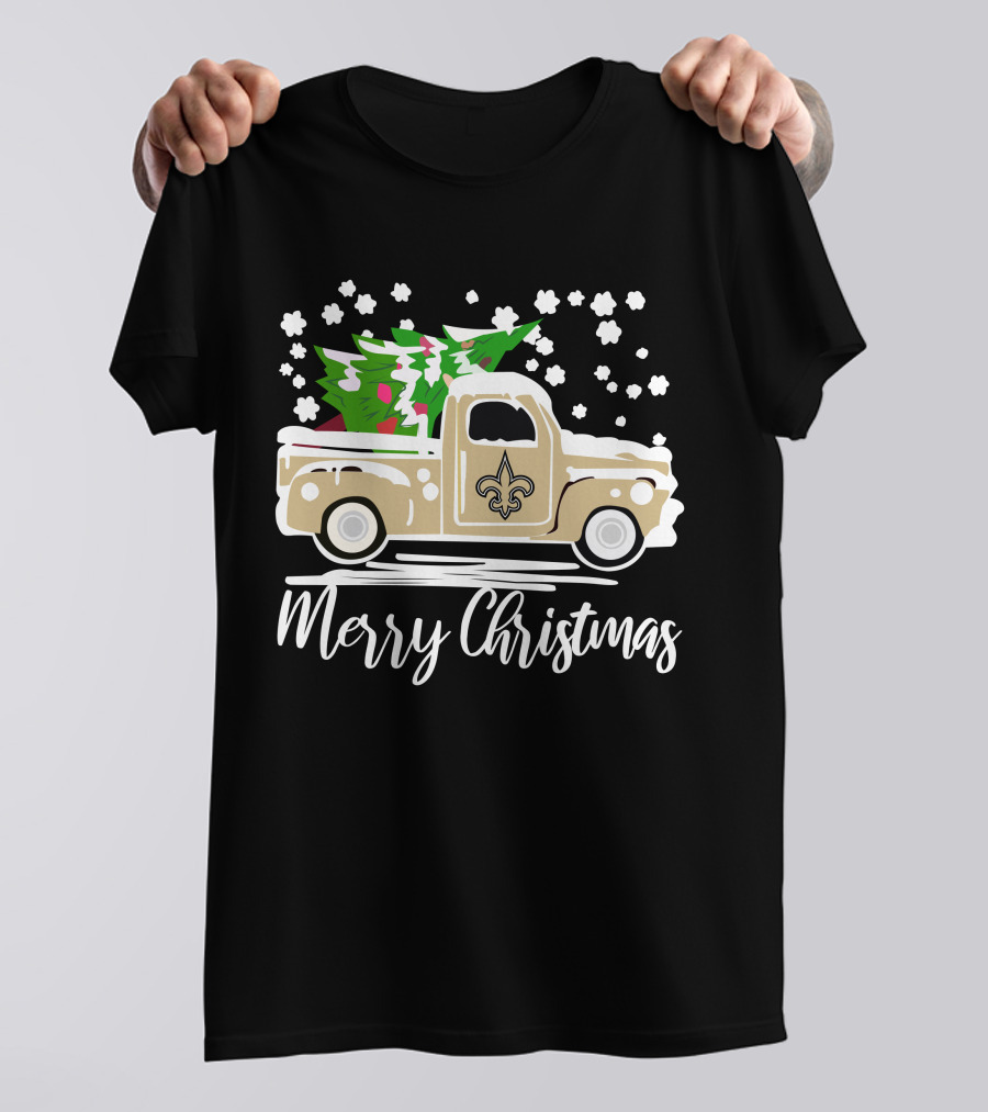 Merry Christmas New York Giants Vintage Car Snowflakes Holiday Shirt