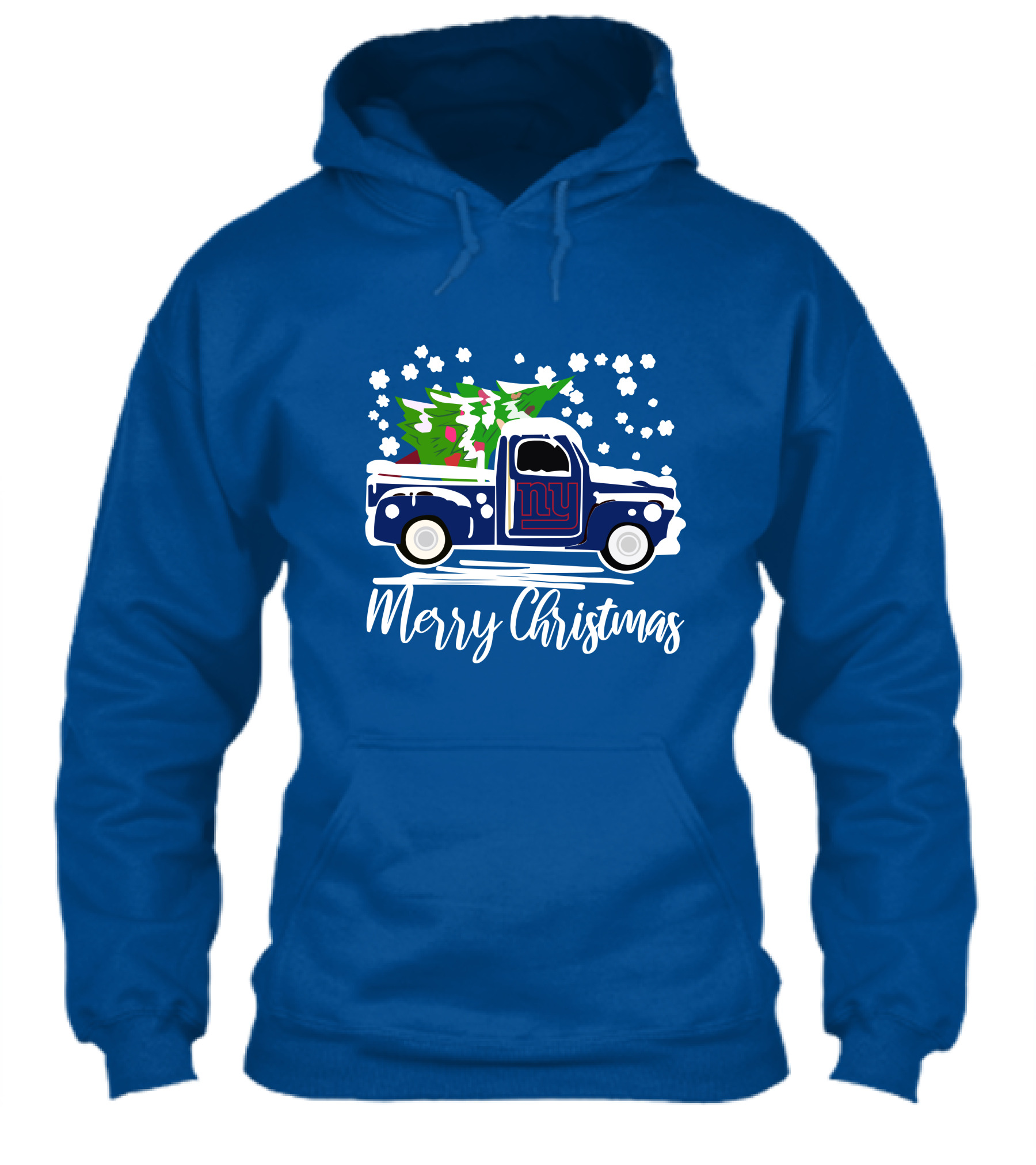 Merry Christmas New York Giants Vintage Car Snowflakes Holiday Shirt
