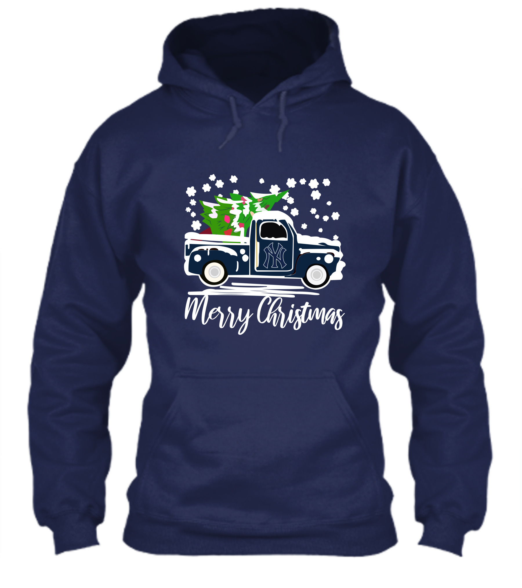 New York Yankees Vintage Truck Merry Christmas Snowflakes Tree Shirt