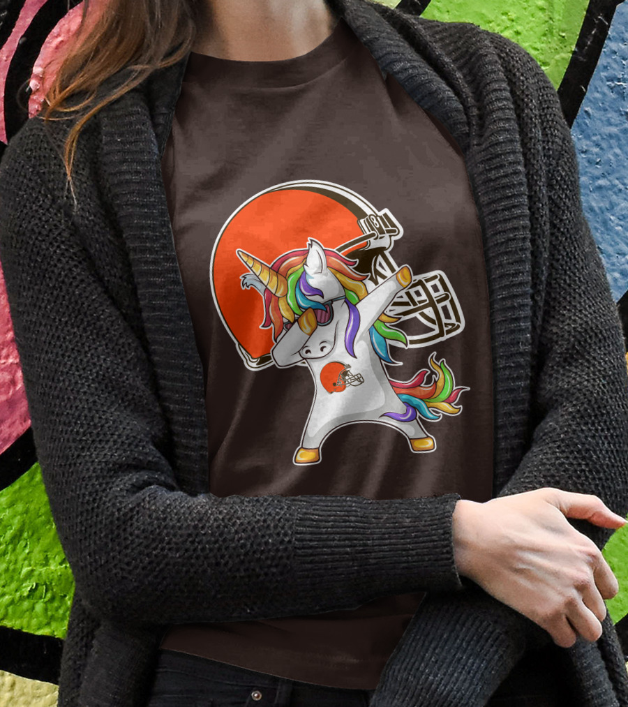 Cleveland Browns Unicorn Dabbing With Helmet Shirt