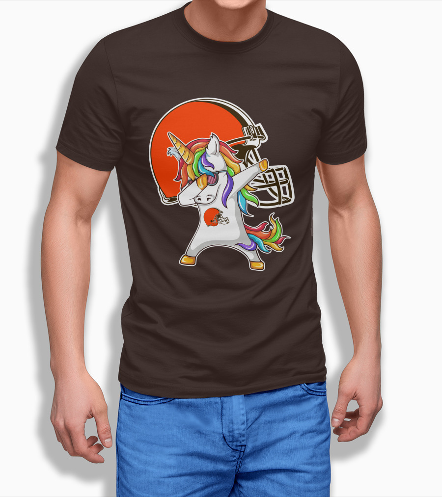 Cleveland Browns Unicorn Dabbing With Helmet Shirt