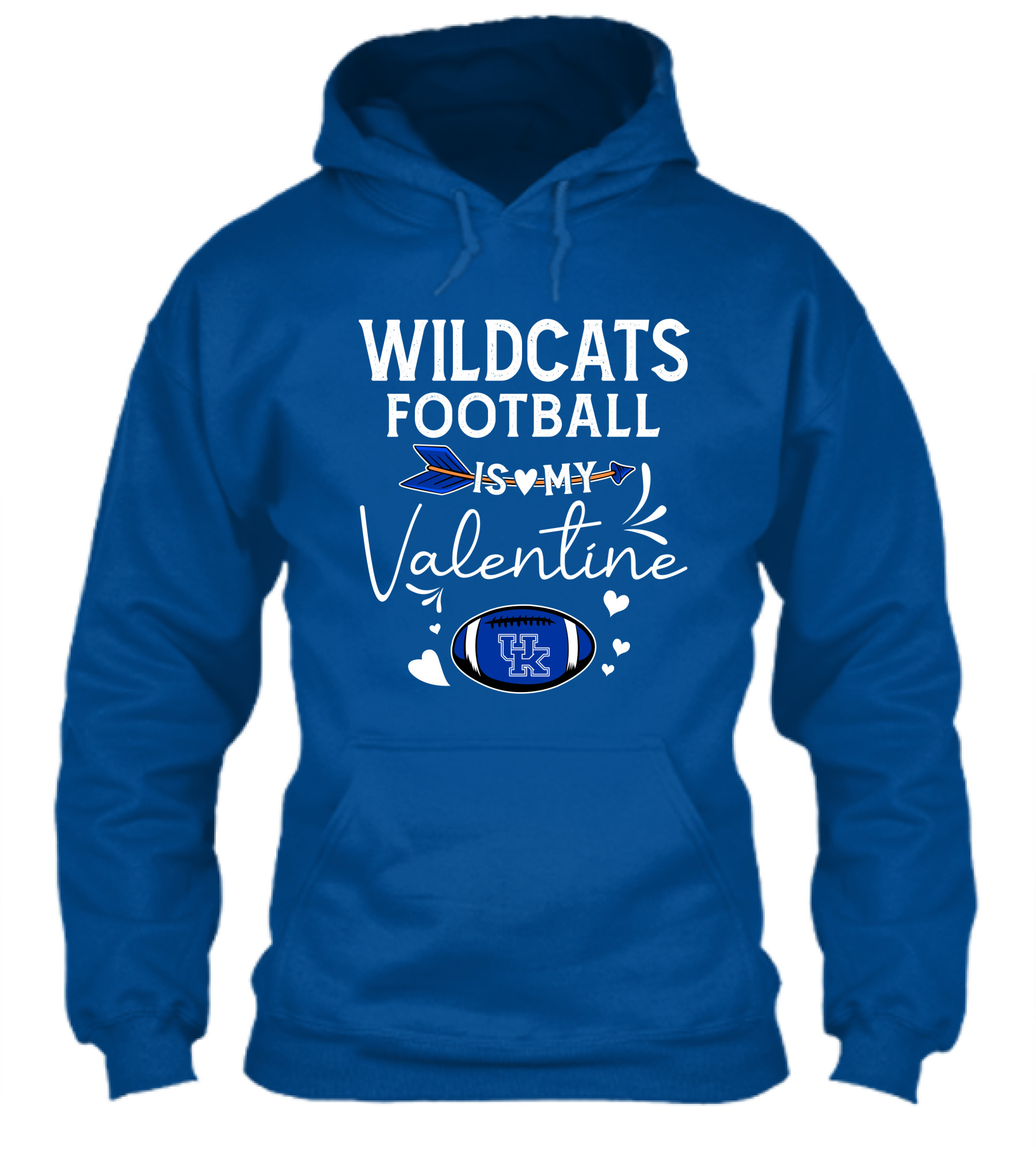 Wildcats Football Is My Valentine Uk Football Heart Arrow Shirt