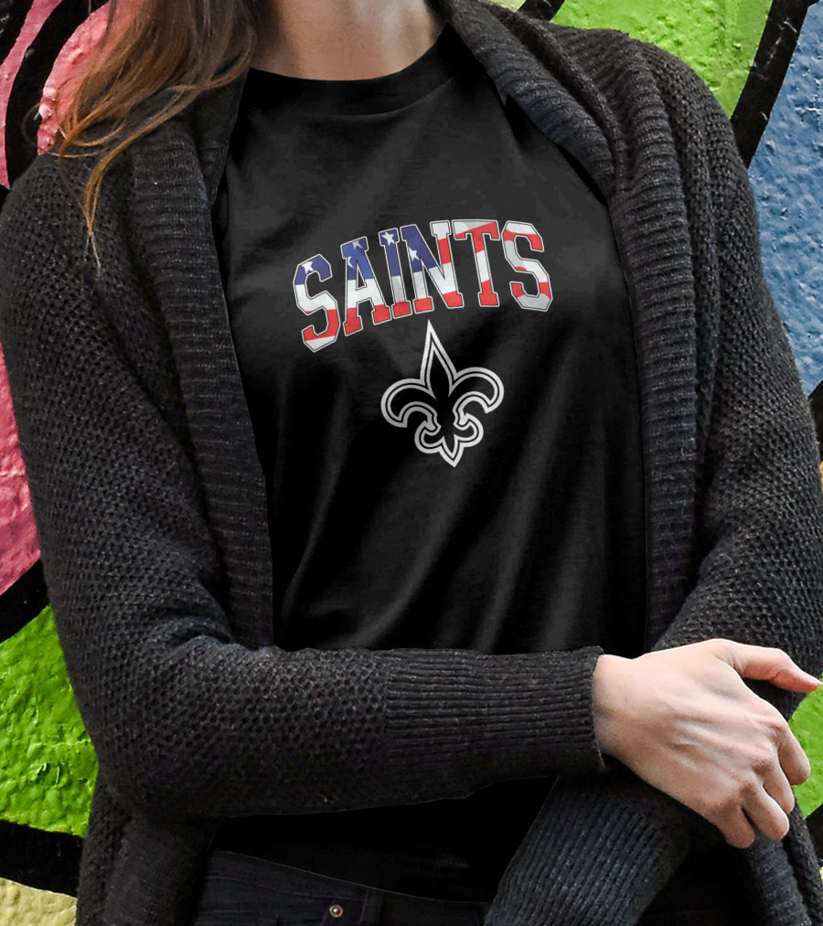 New Orleans Saints American Flag Stars Stripes Fleurdelis Shirt