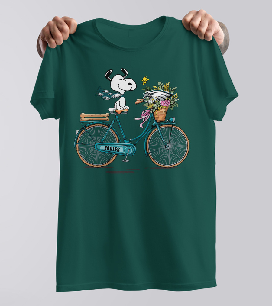 Pittsburgh Steelers Snoopy On Bicycle With Football Helmet And Flowers Shirt