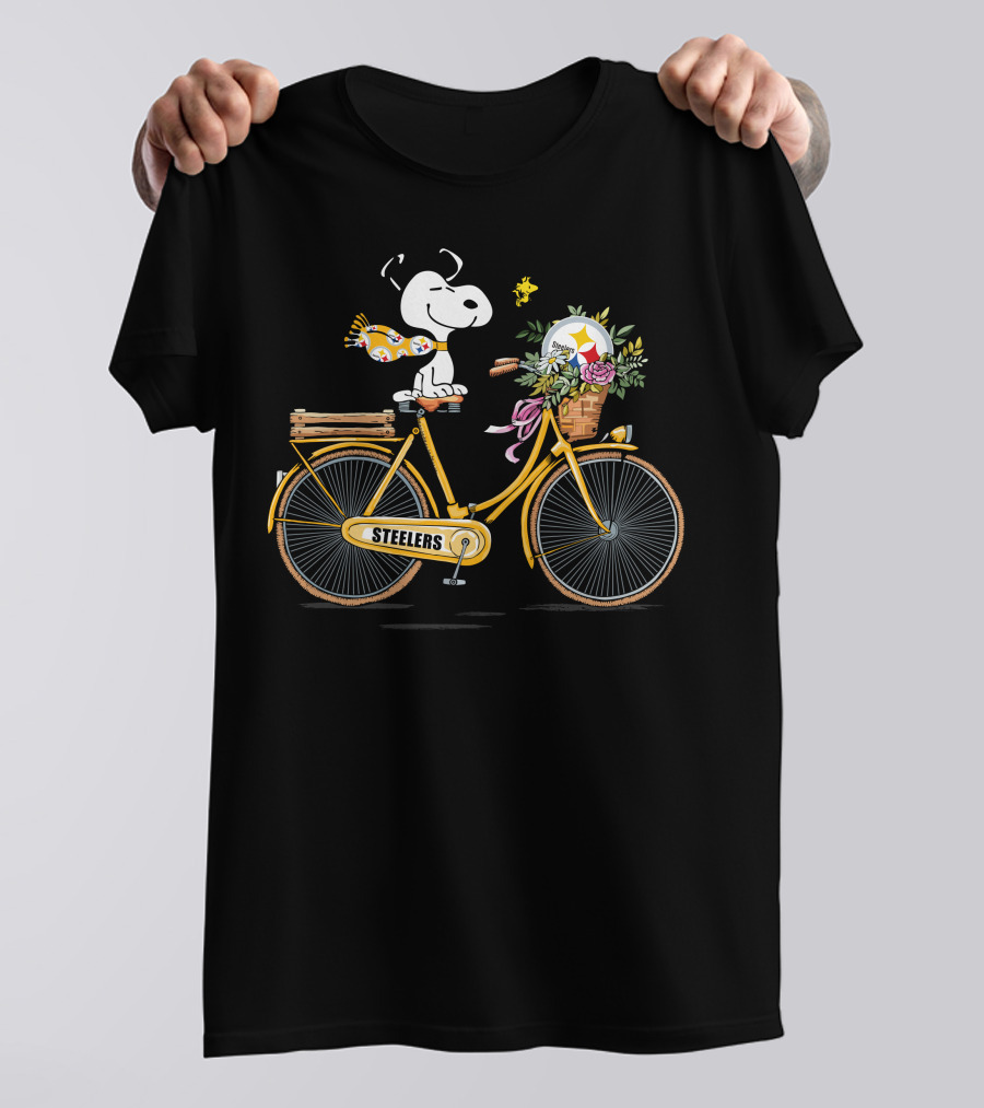 San Francisco 49Ers Snoopy Riding Bike With Flowers Shirt