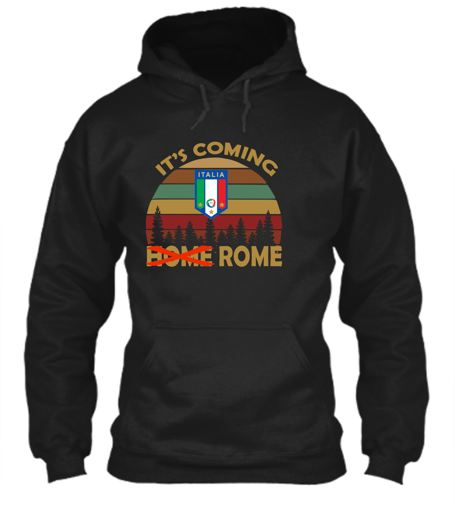 Its Coming Rome Italia Vintage Forest Sunset Badge Shirt