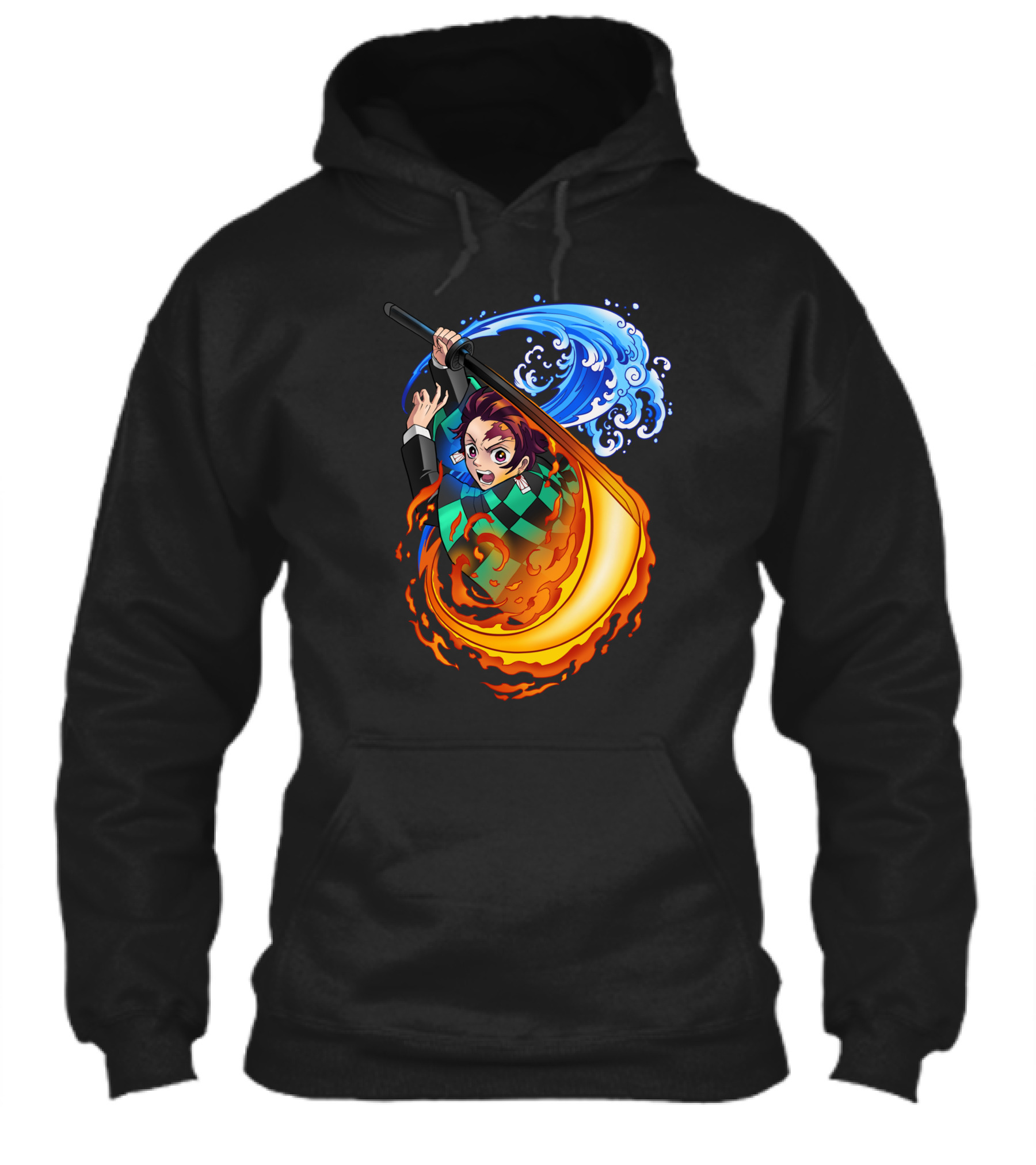 Demon Slayer Kimetsu No Yaiba Tanjiro Kamado Water And Fire Attack Shirt