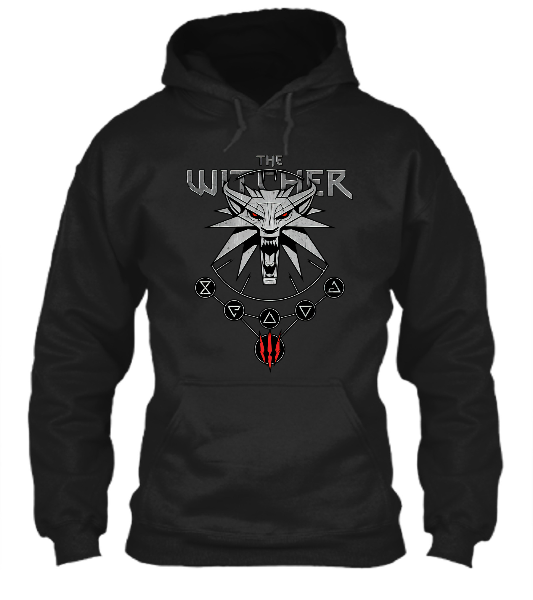 The Witcher White Wolf Wild Hunt Medallion Symbols Shirt