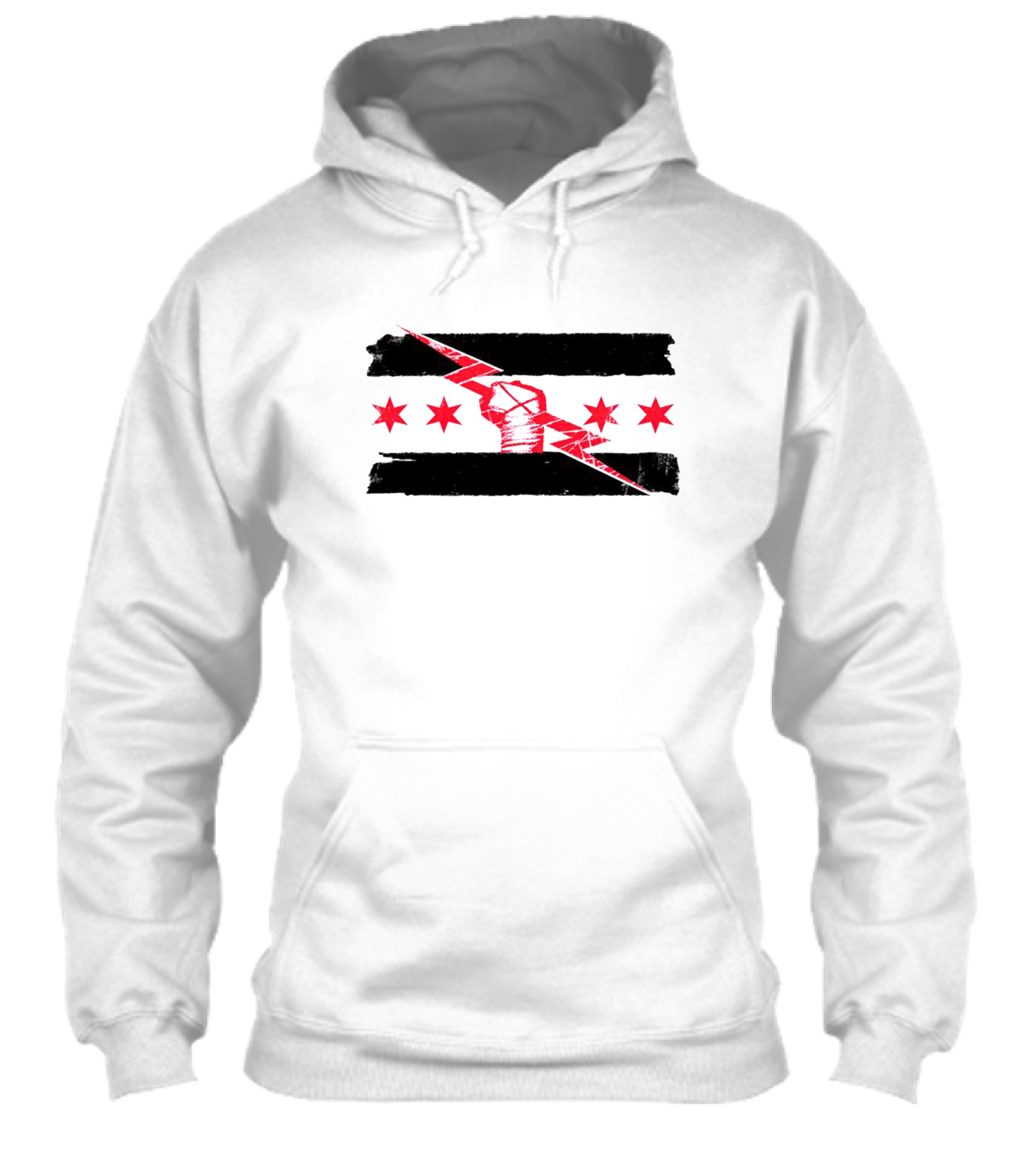 Cm Punk Aew Chicago Flag Lightning Fist Shirt