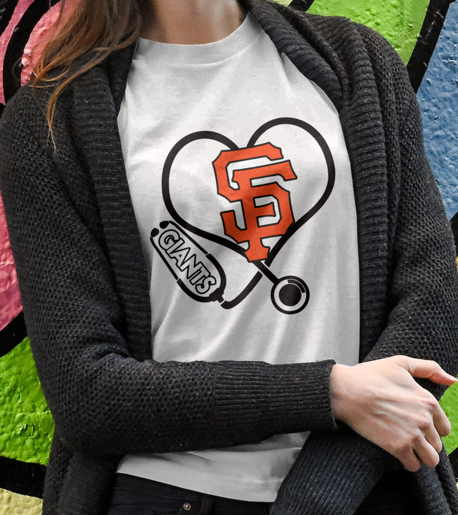 San Francisco Giants Nurse Love Heart Stethoscope Shirt