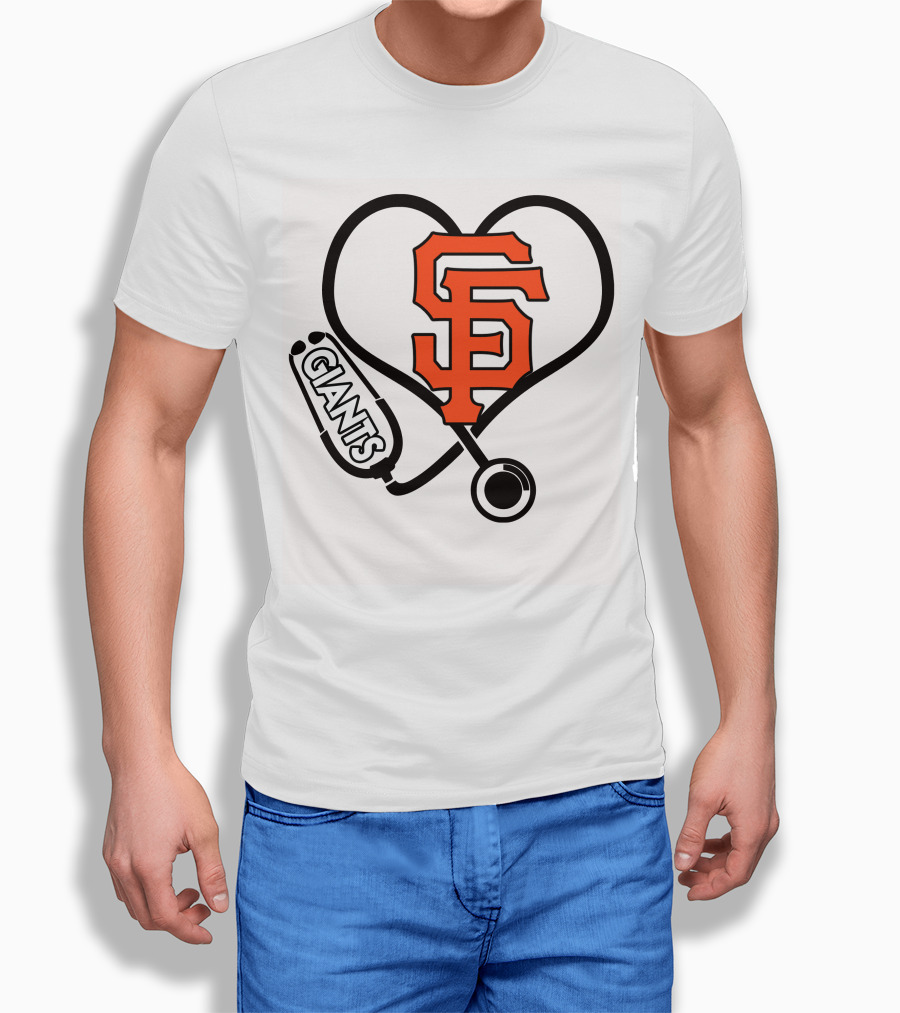 San Francisco Giants Nurse Love Heart Stethoscope Shirt