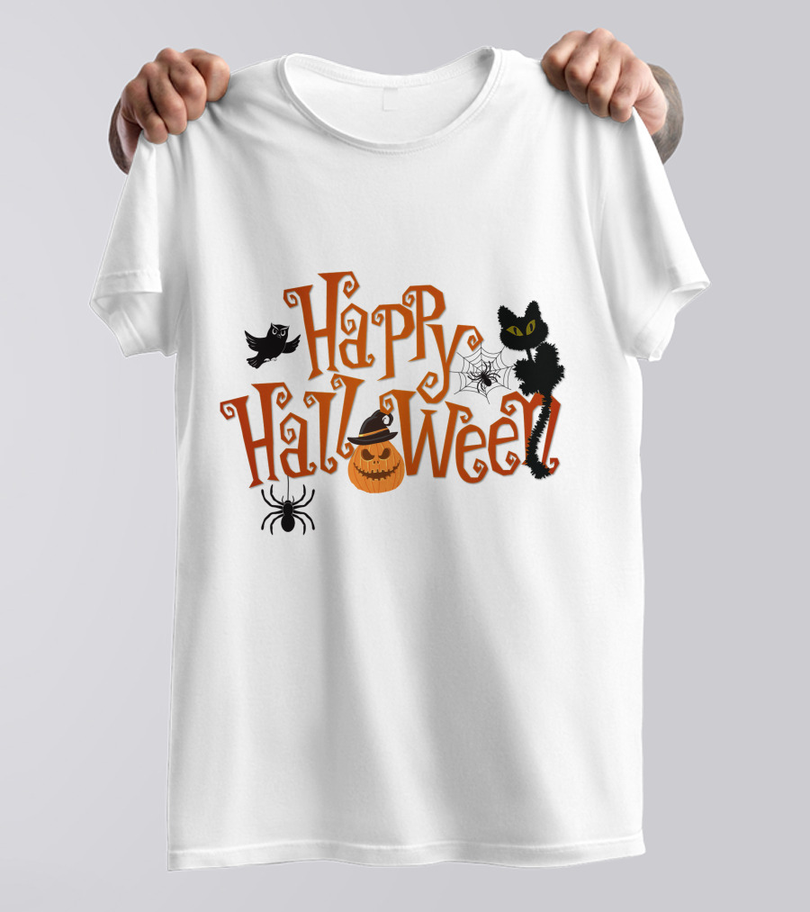 Happy Halloween Black Cat In Cauldron Shirt
