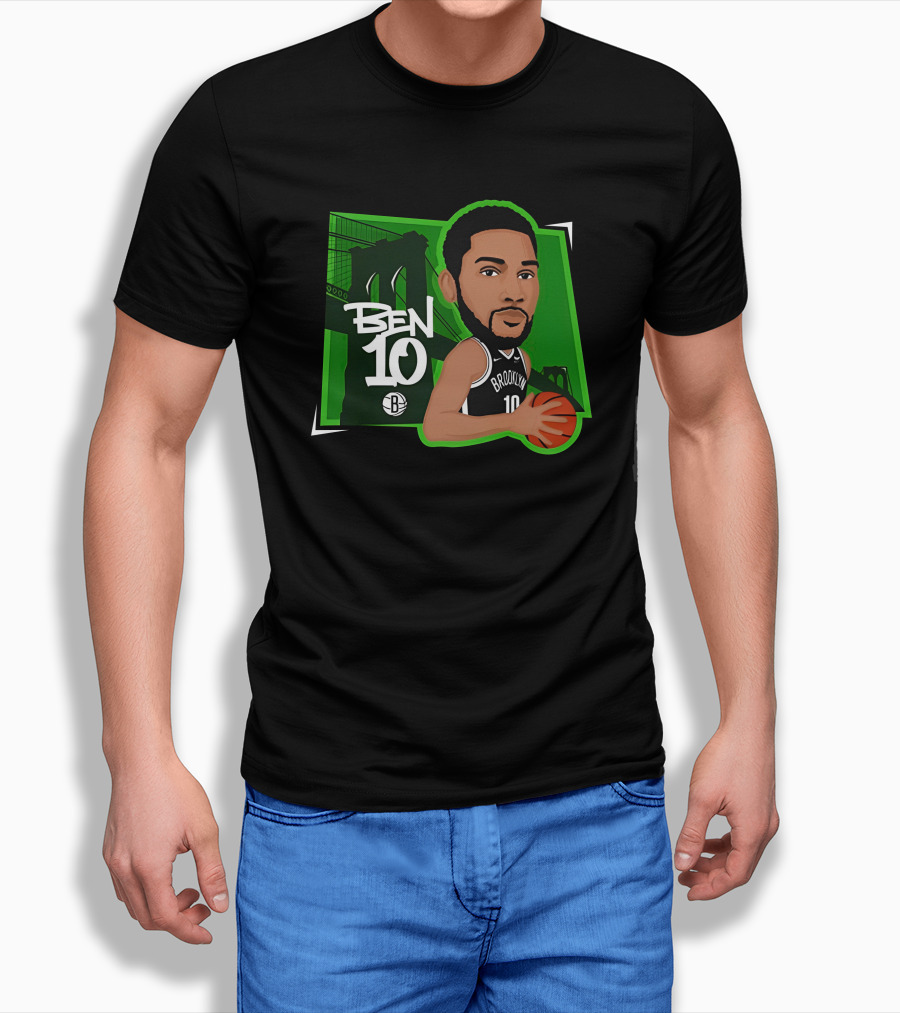 Nbacentral Ben Simmons Ben 10 Brooklyn Nets Cartoon Basketball Shirt