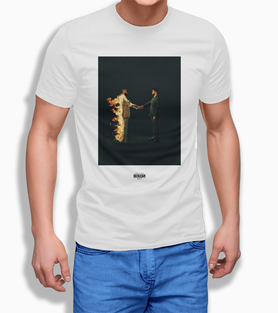 Boston Celtics 1819 Jayson Tatum Jaylen Brown Handshake Fire Shirt