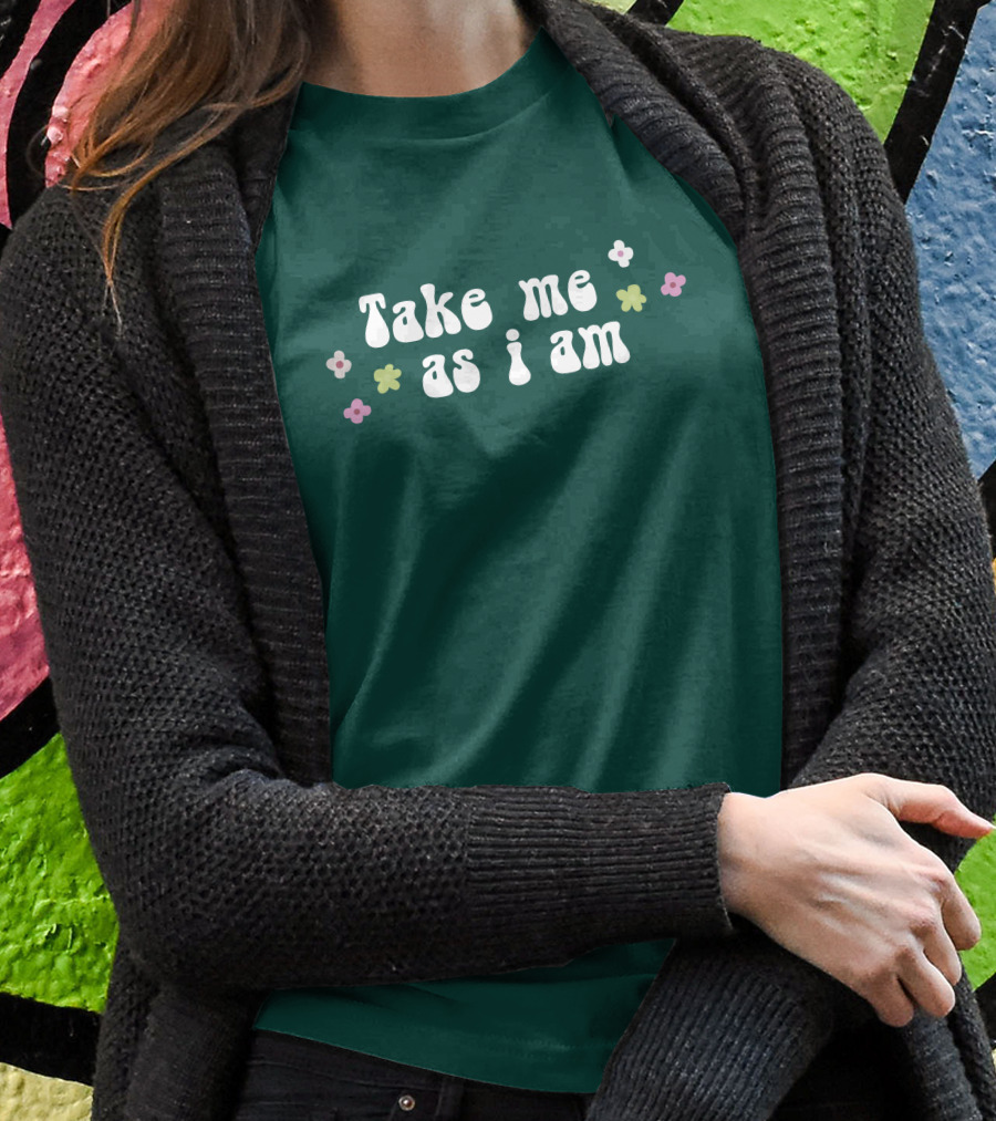 Take Me As I Am Flower Motif Shirt