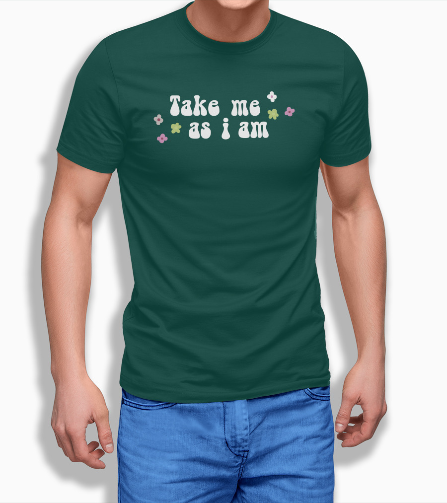 Take Me As I Am Flower Motif Shirt
