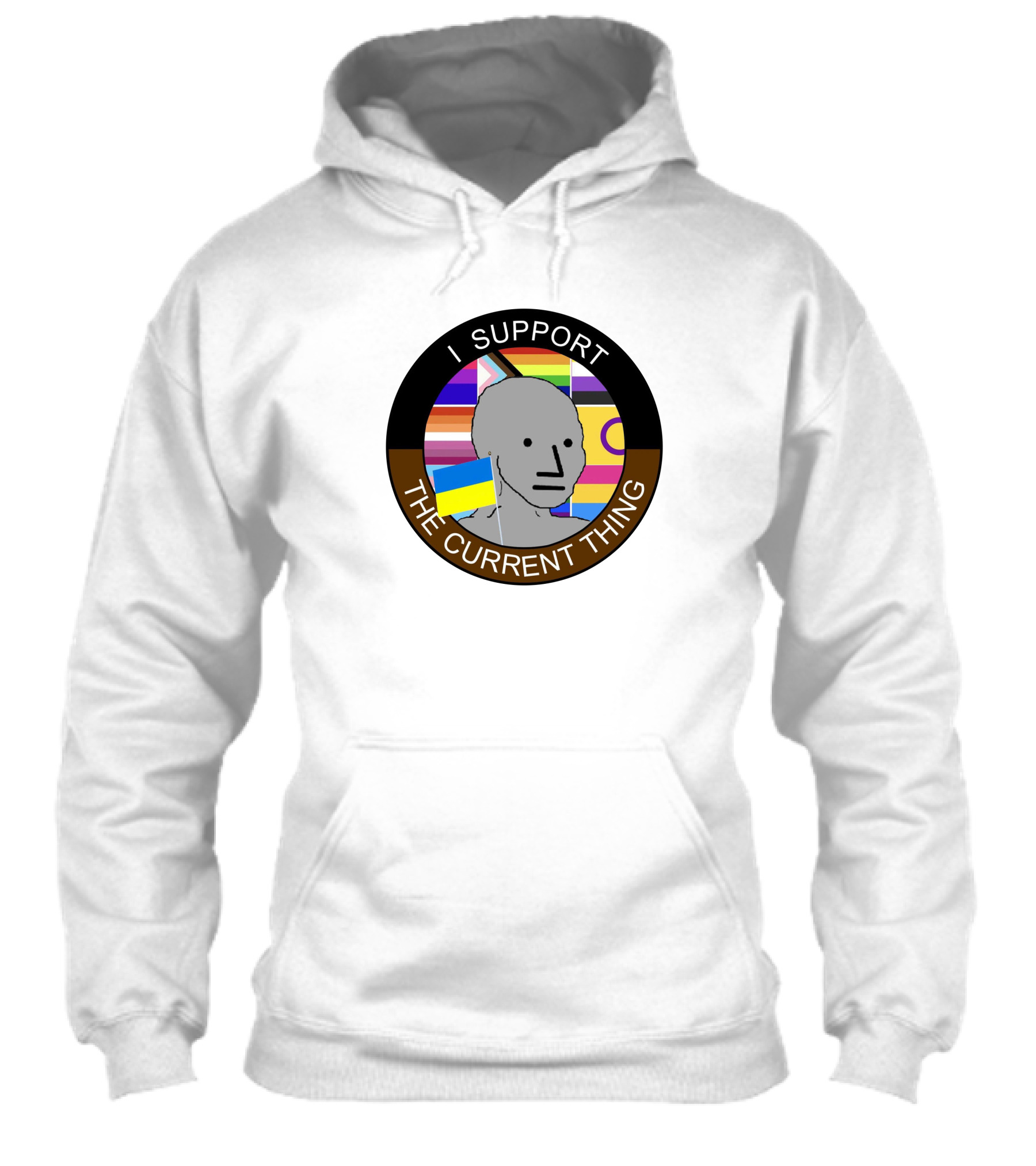 I Support The Current Thing Npc Ukraine Flag And Global Peace Symbols Shirt