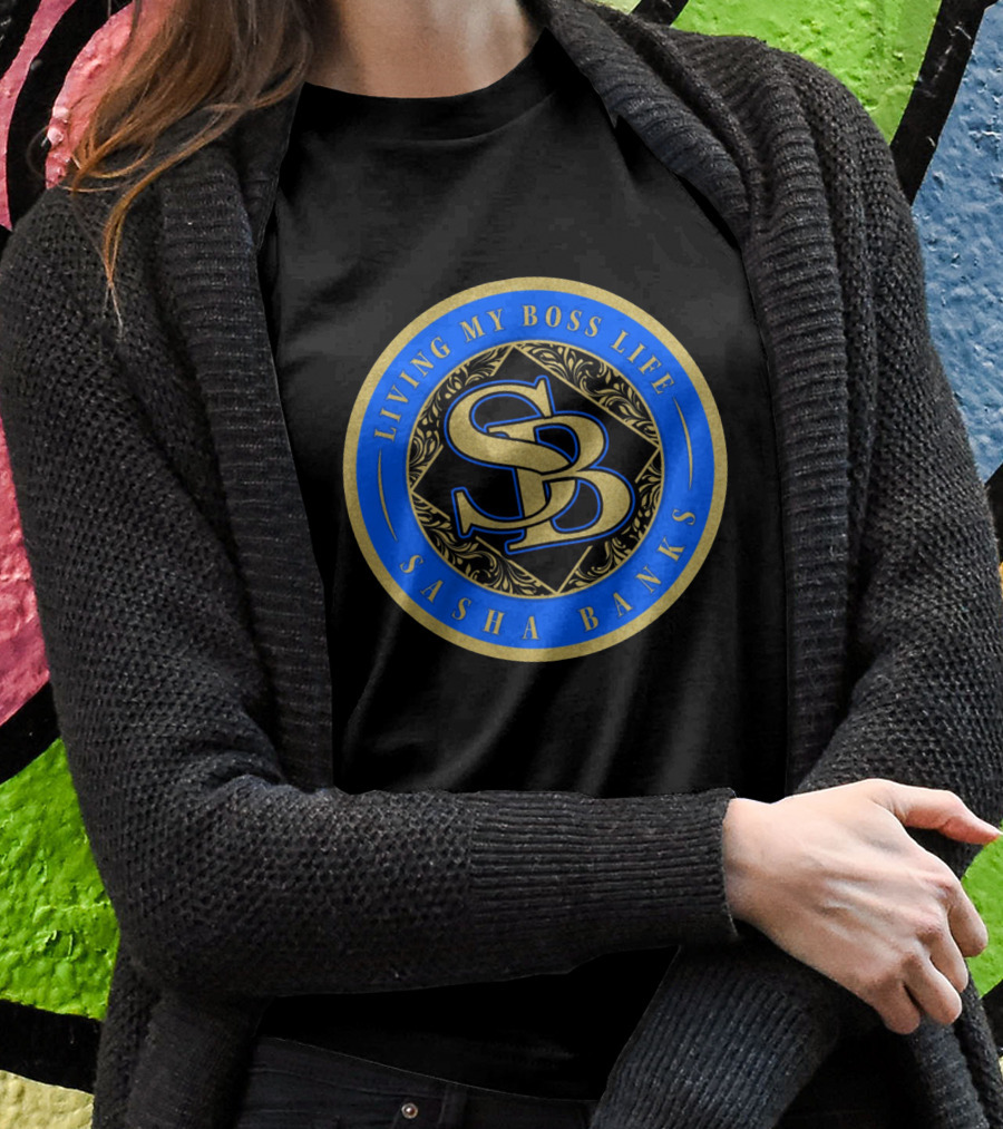 Living My Boss Life Sasha Banks Sb Emblem Shirt