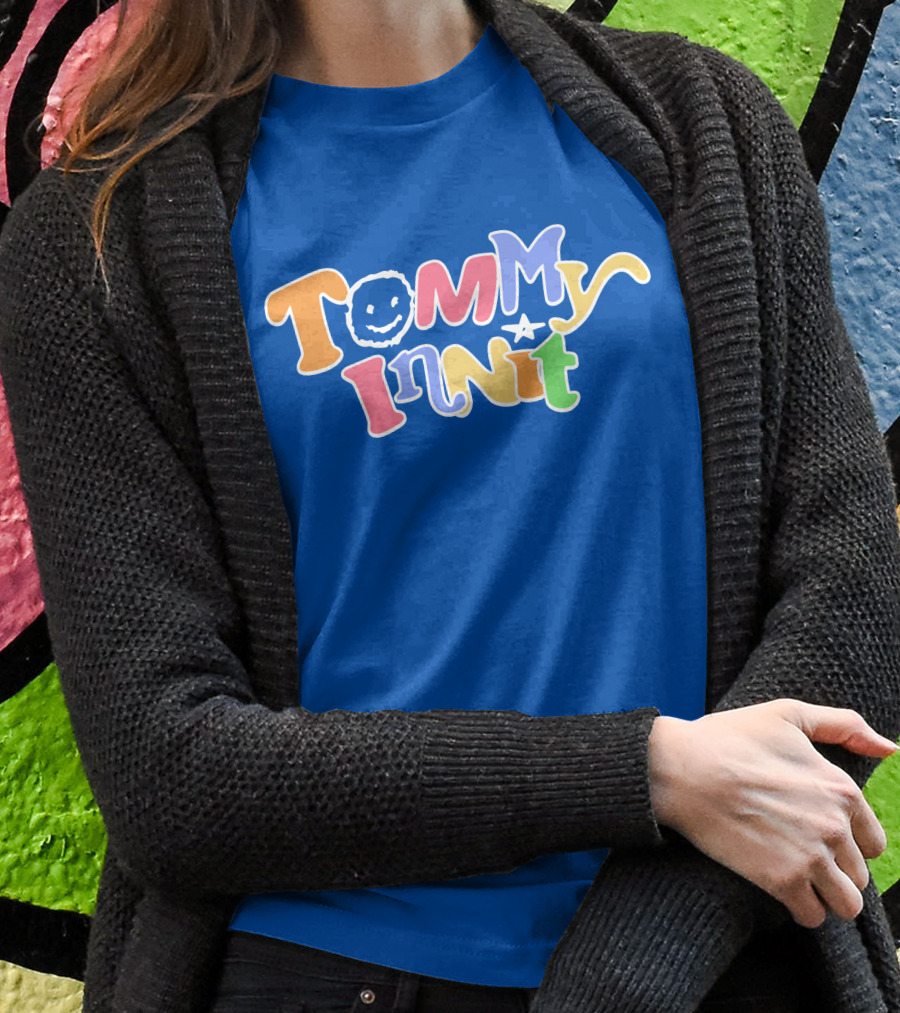 Tommyinnit Colorful Text Design With Smiley Face And Star Shirt