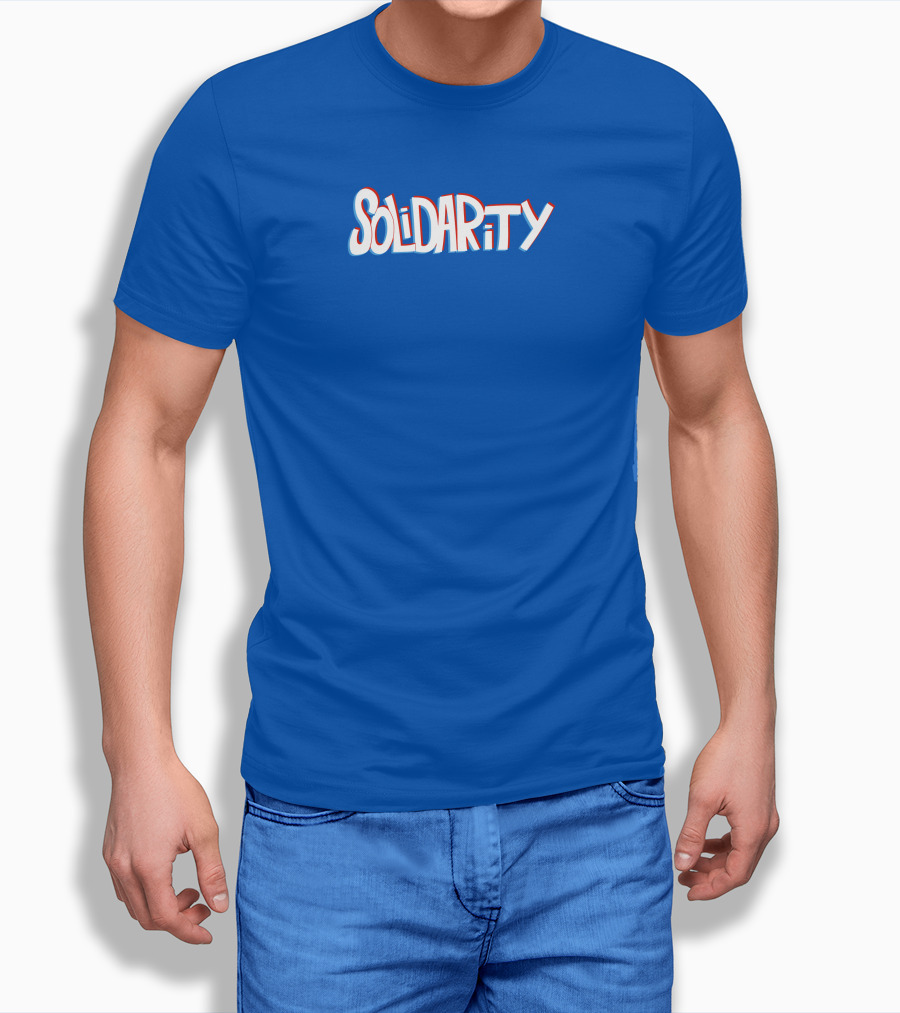 Solidaritycouk Solidarity Dyed Blue Text Shirt