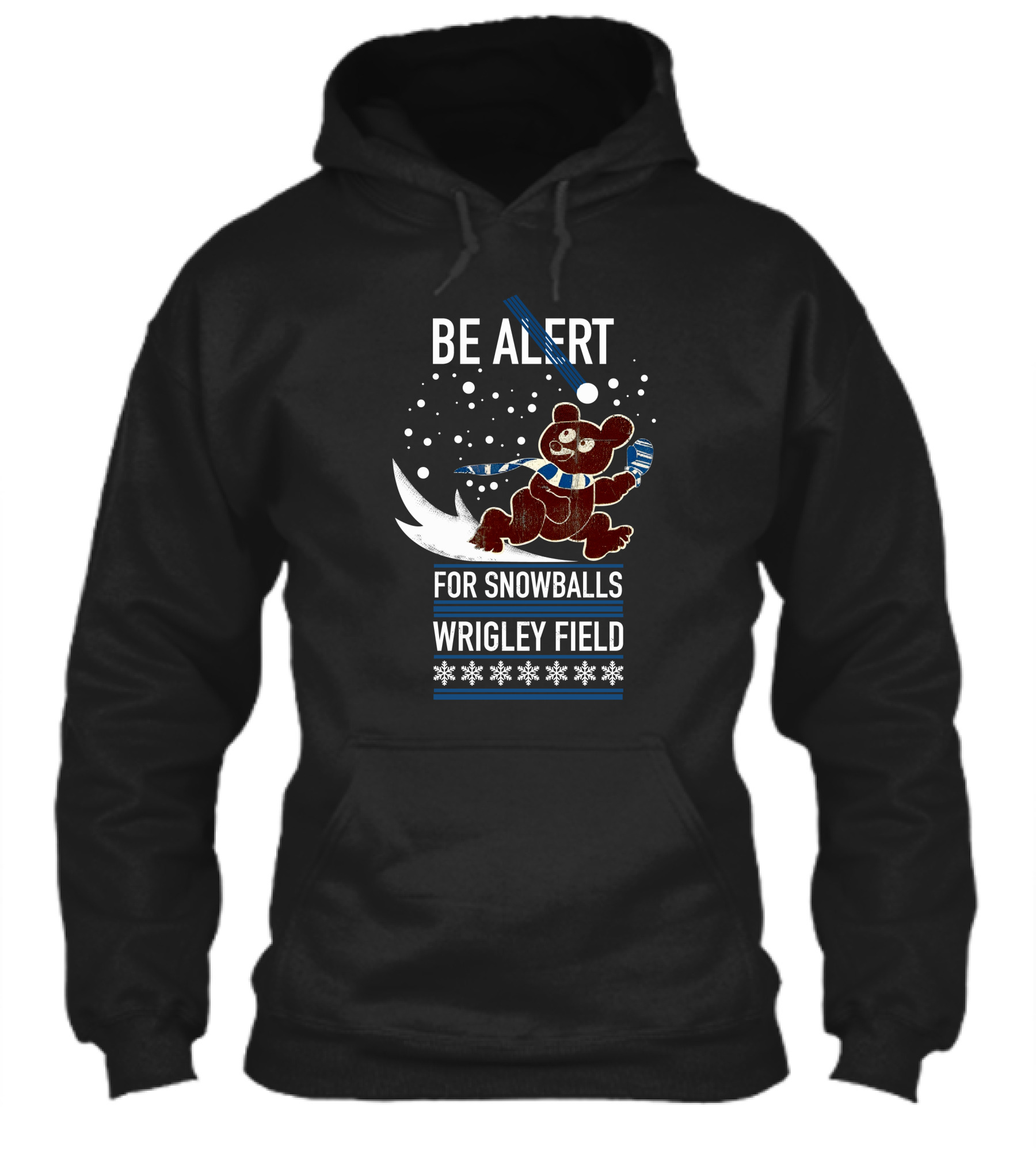 Wrigley Field Be Alert For Snowballs Bear With Scarf Shirt