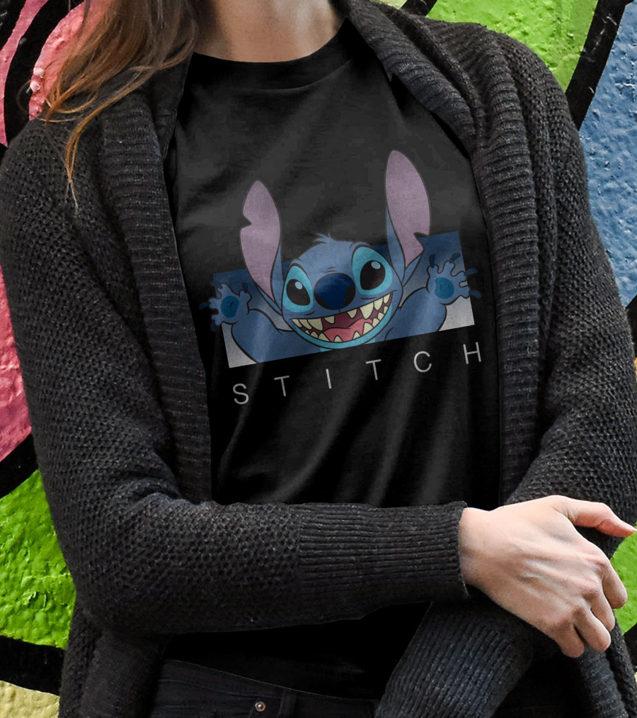 Stitch Disney Character With Big Smile And Outstretched Arms Shirt