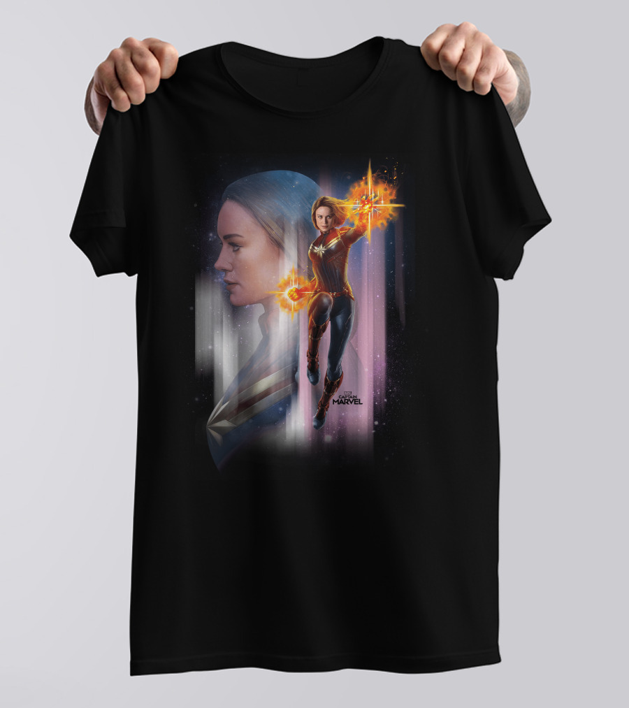Captain Marvel Goose Cat Starry Blue Cosmic Shirt