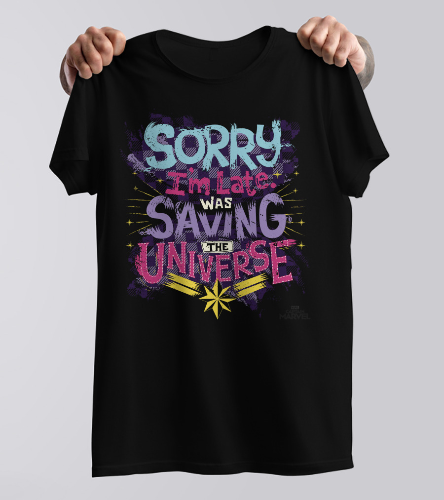 Captain Marvel Starburst Spiral Paint Splatter Marvel Shirt