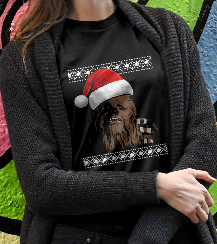 Chewbacca In Santa Hat Star Wars Holiday Shirt