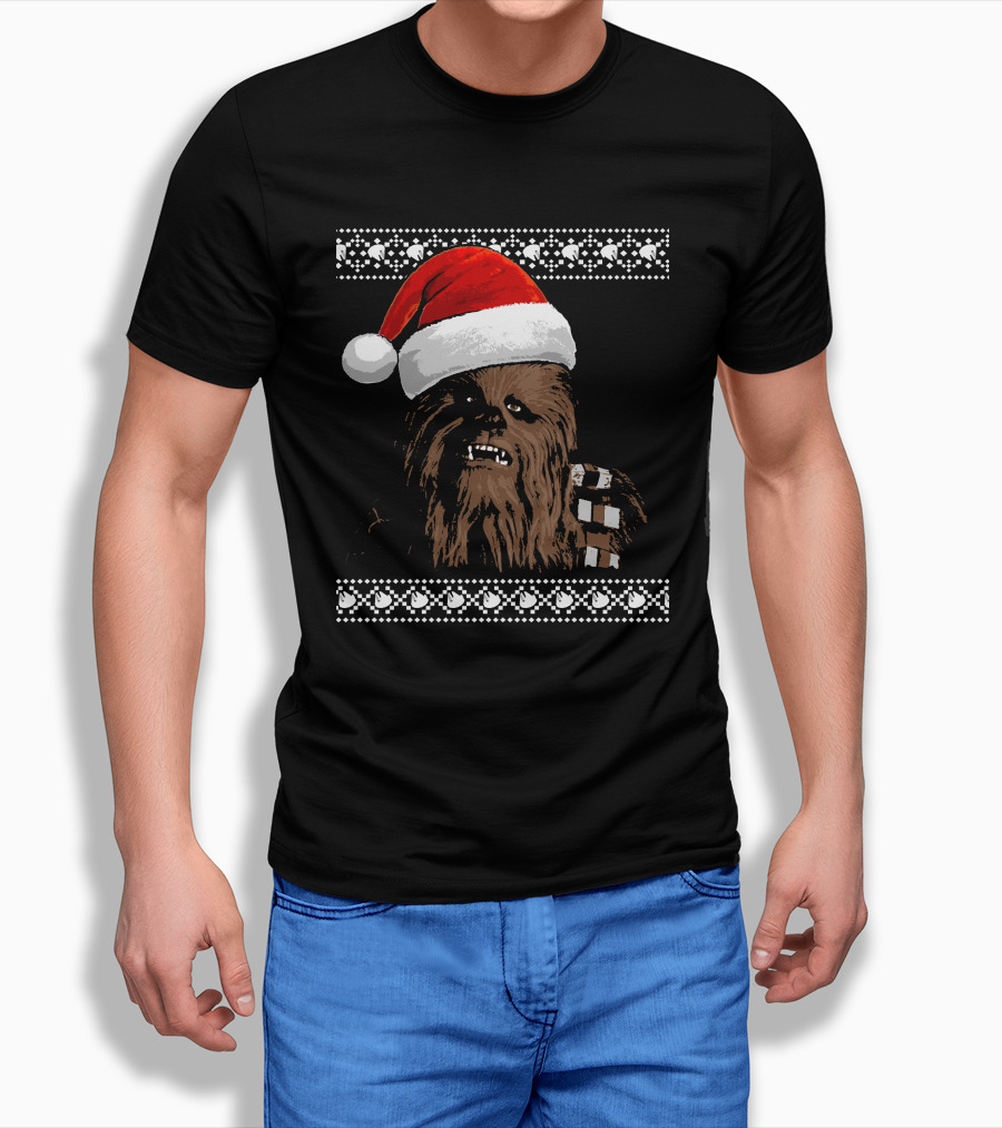 Chewbacca In Santa Hat Star Wars Holiday Shirt