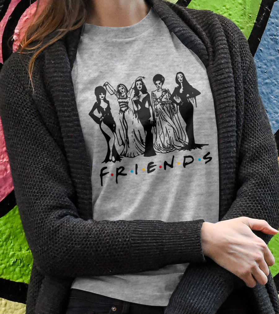 Horror Friends Squad Gothic Icons In Classic Tv Show Shirt