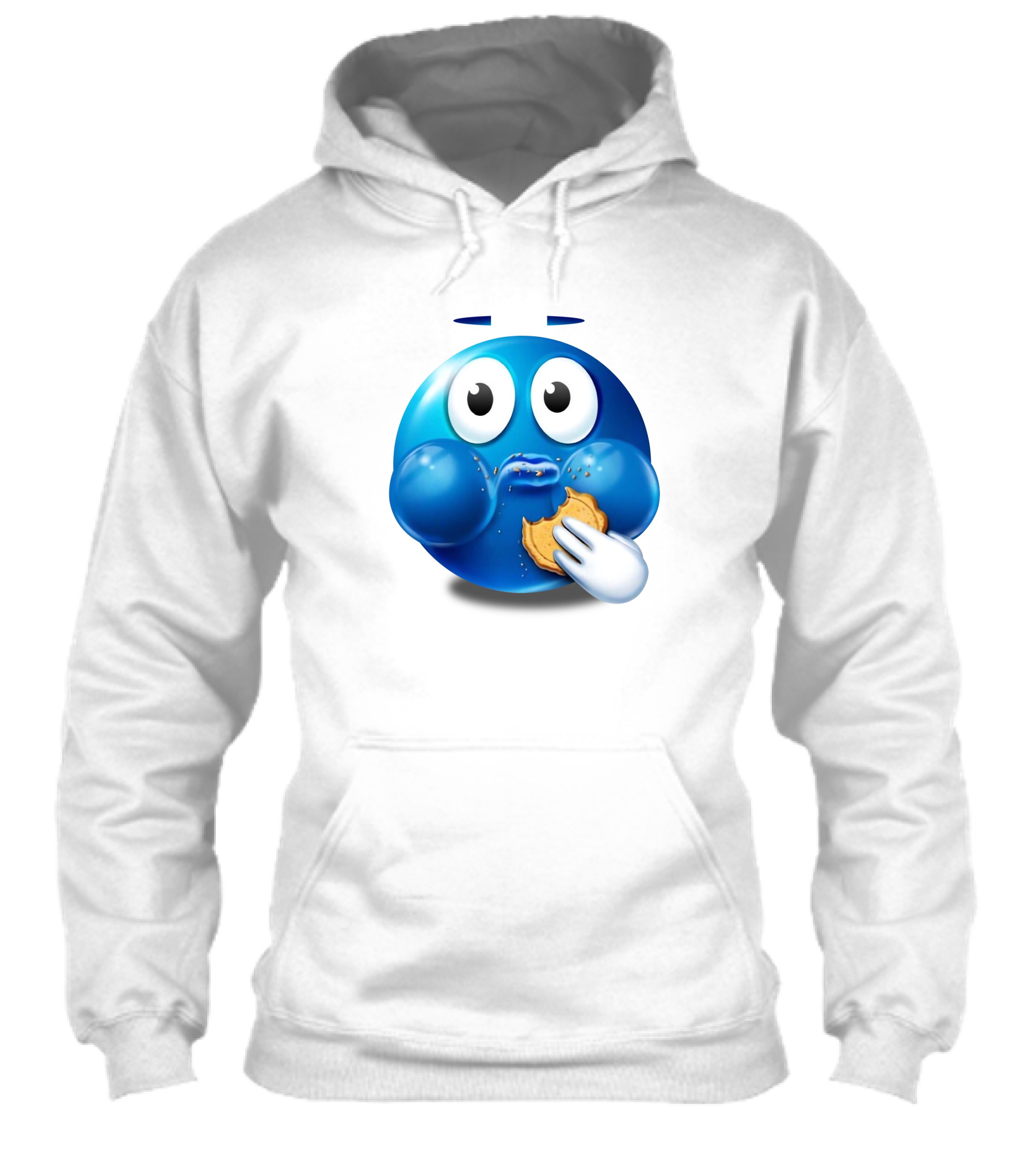 Pacman Style Blue Ghost Eating Cookies Hungee Shirt