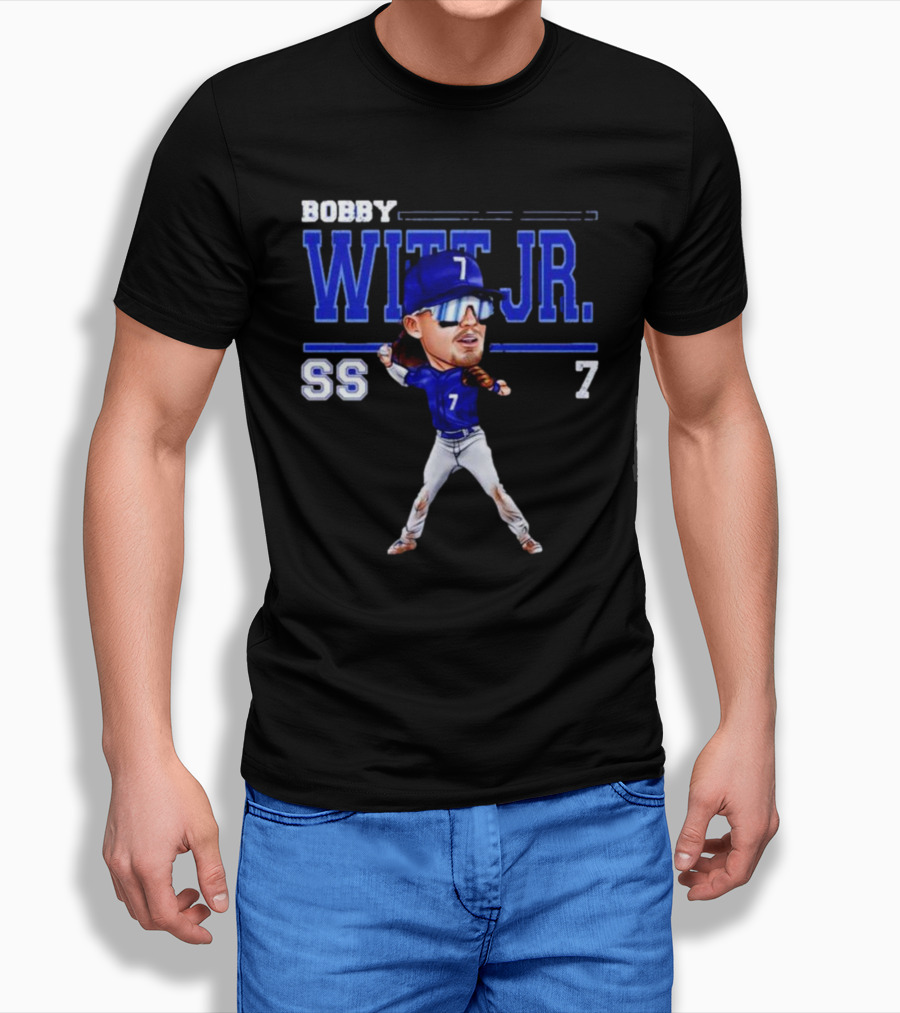 Bobby Witt Jr Ss 7 Kansas City Cartoon Baseball Player Shirt