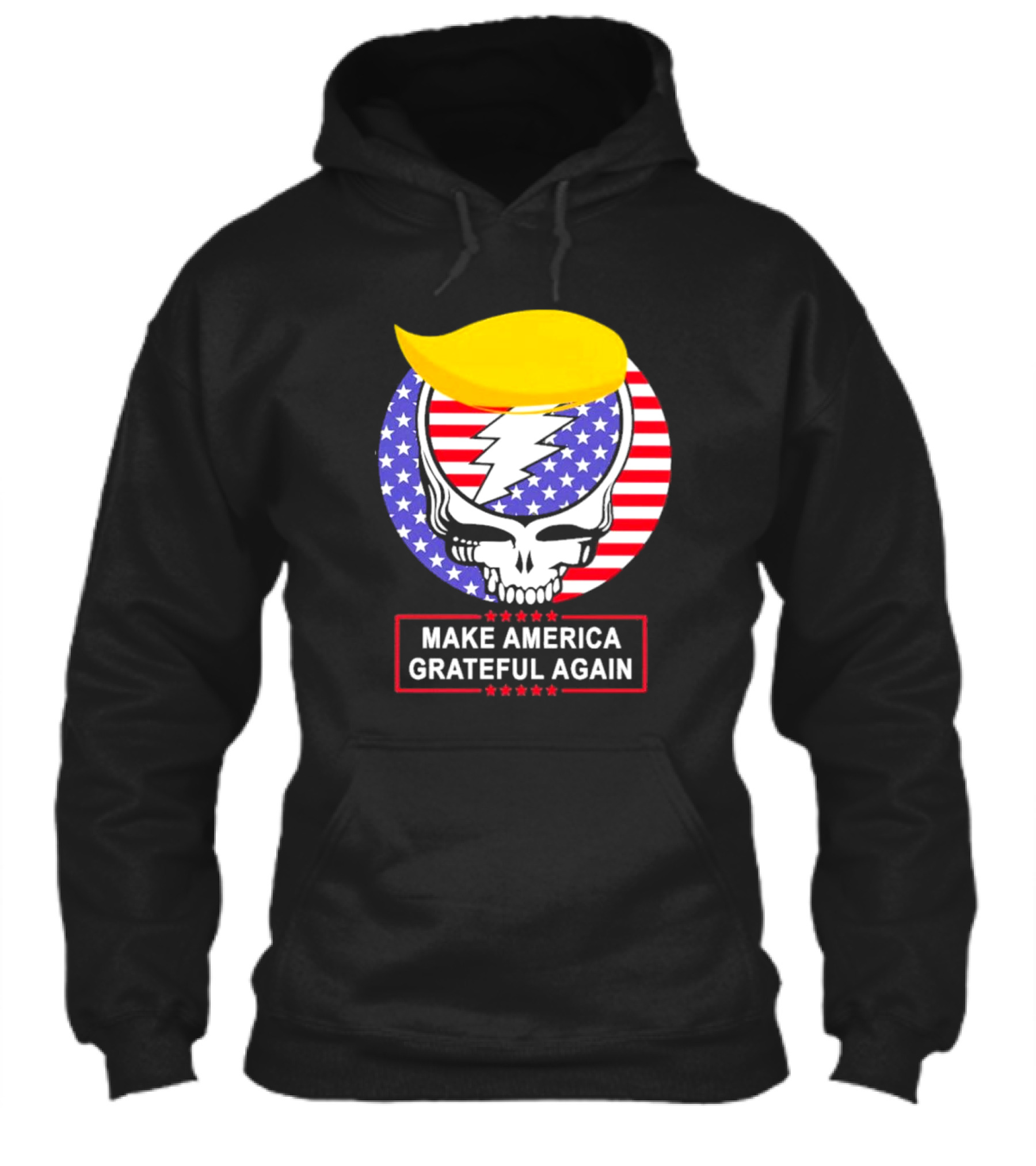 Make America Grateful Again Skull With Lightning Bolt And Flag Shirt