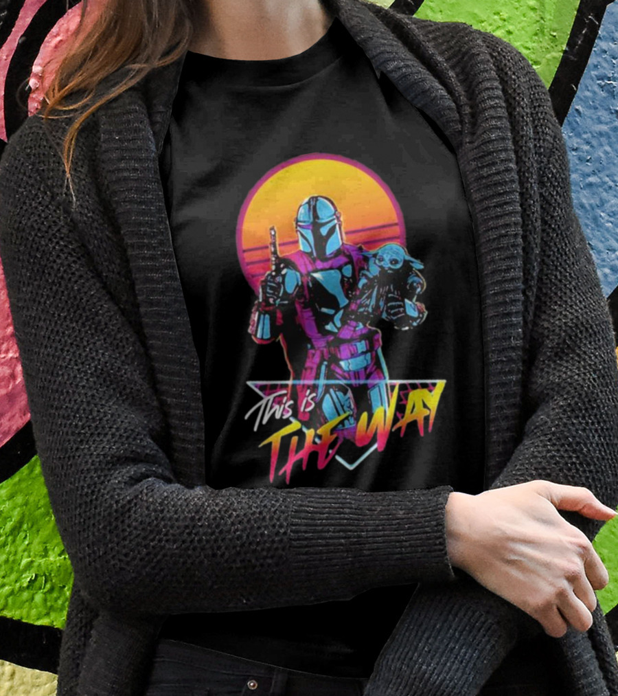 This Is The Way Star Wars The Mandalorian Vintage Retro Sunset Shirt
