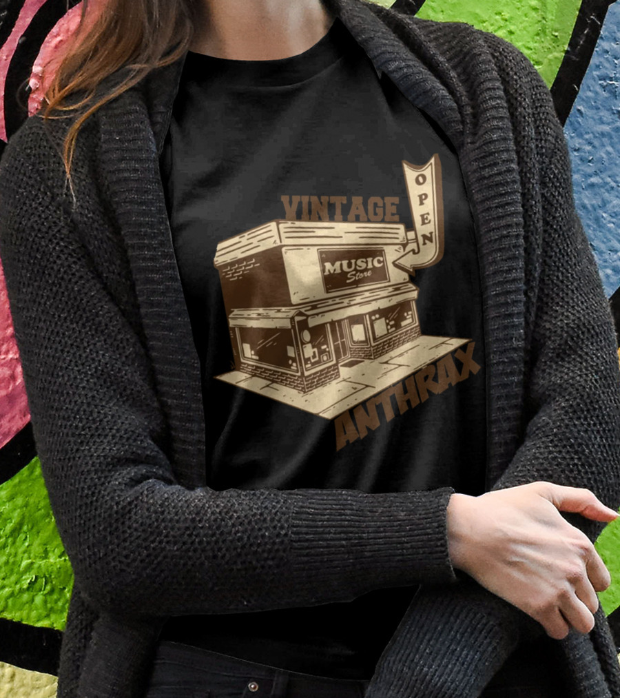 Vintage Music Store Open Anthrax Shirt