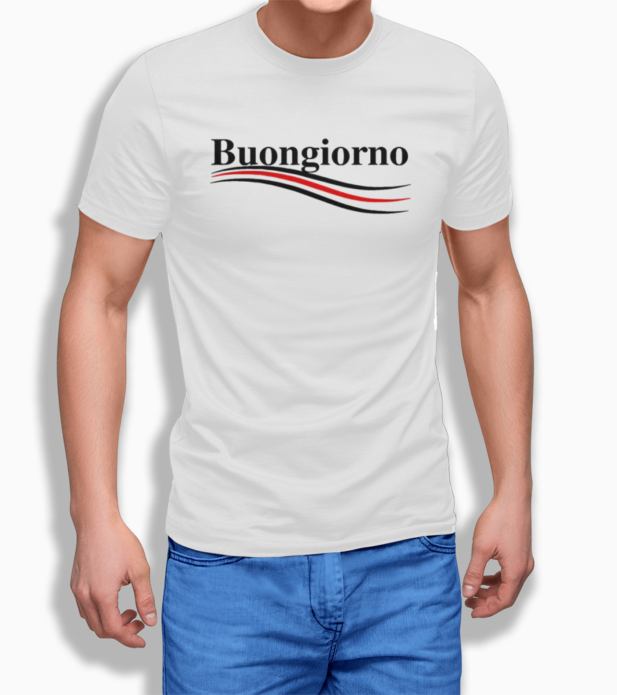 Buongiorno Red And Black Wave Shirt