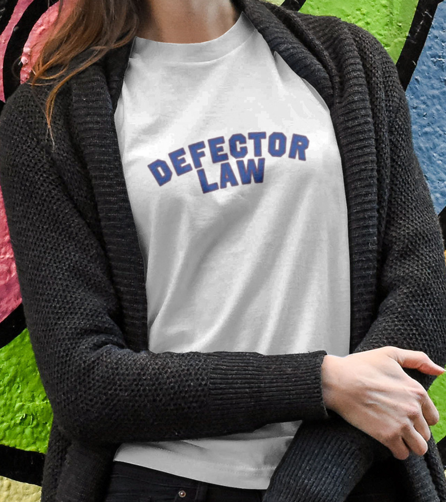 Defector Law Navy Blue Arched Text Shirt