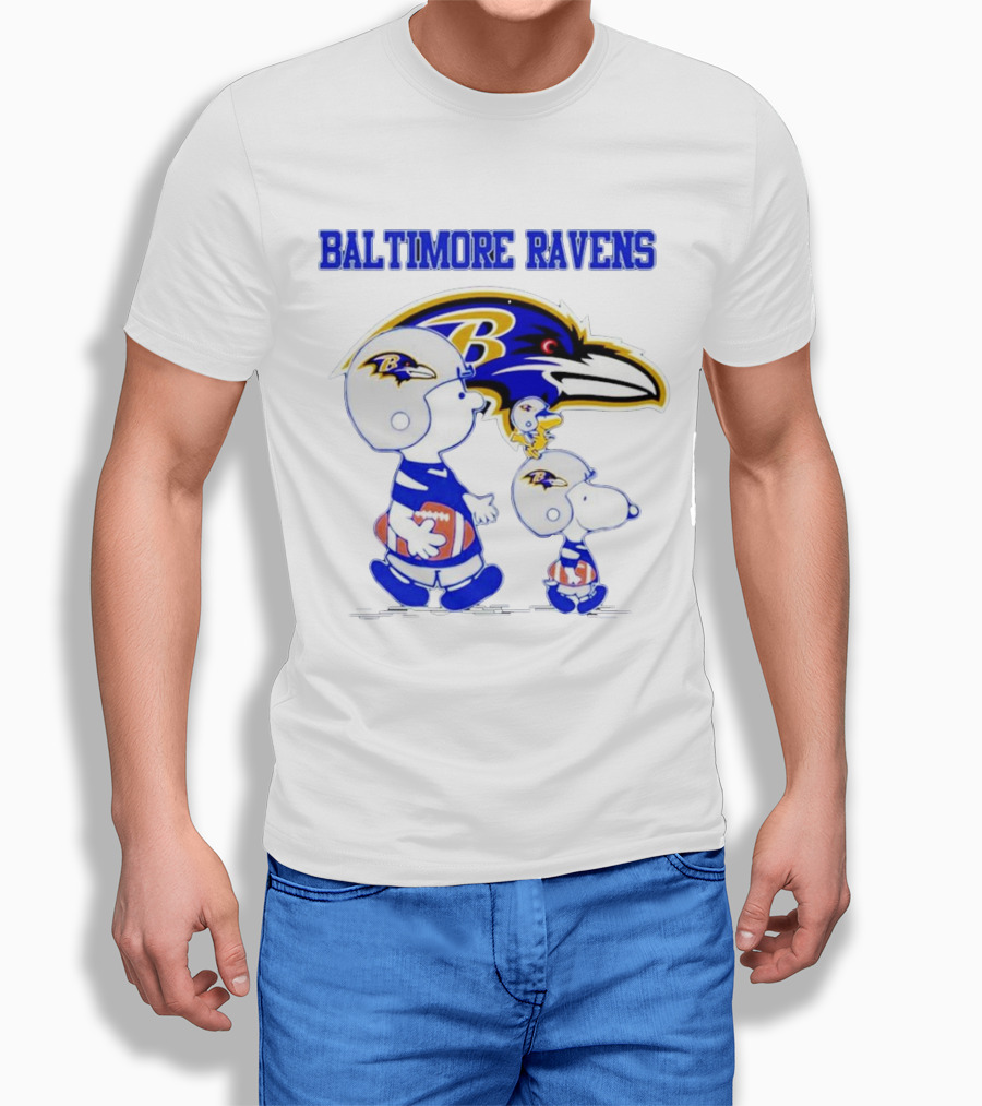 Baltimore Ravens Peanuts Snoopy And Woodstock Football Ravens Shirt