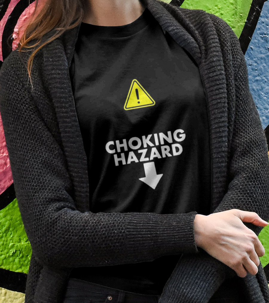 Teenhearts Choking Hazard Warning Sign Icon With Down Arrow Shirt