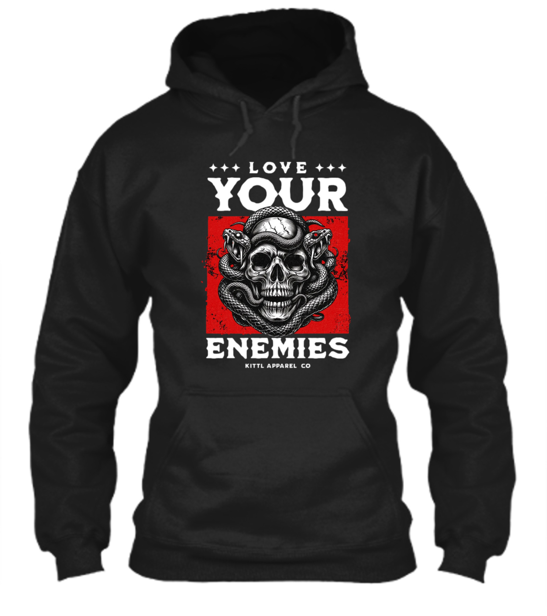Love Your Enemies Skull With Snakes Kittl Apparel Co Shirt