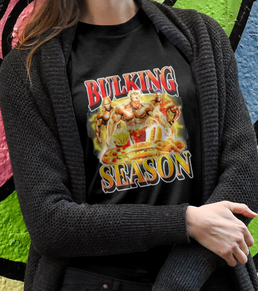 Notsafeforwear Bulking Season Muscular Trio And Feast Shirt