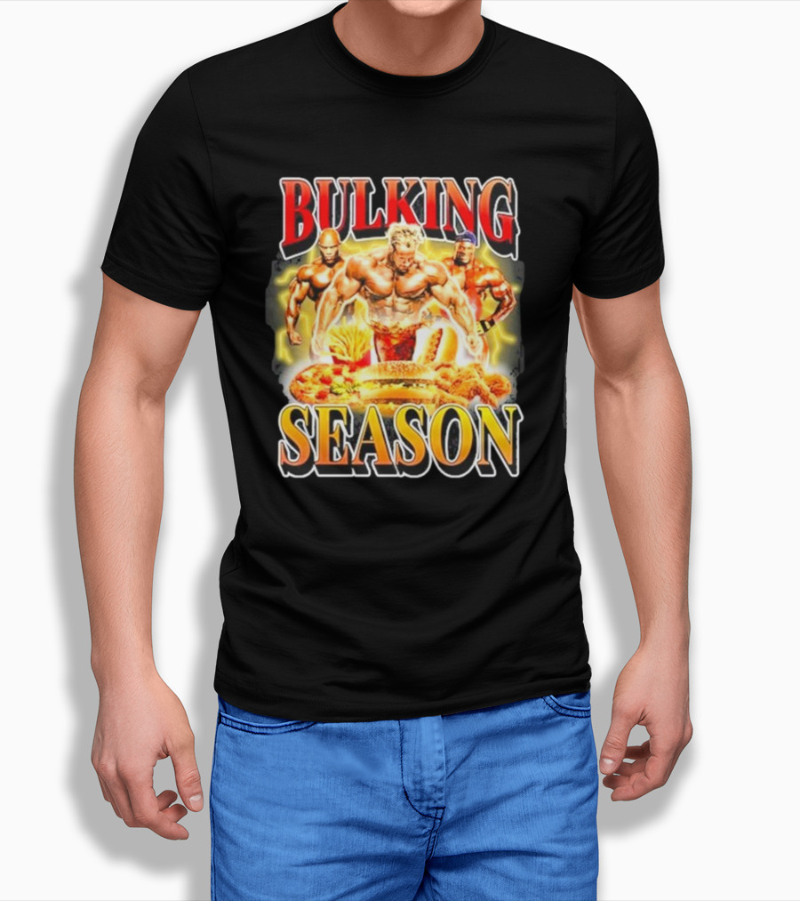 Notsafeforwear Bulking Season Muscular Trio And Feast Shirt