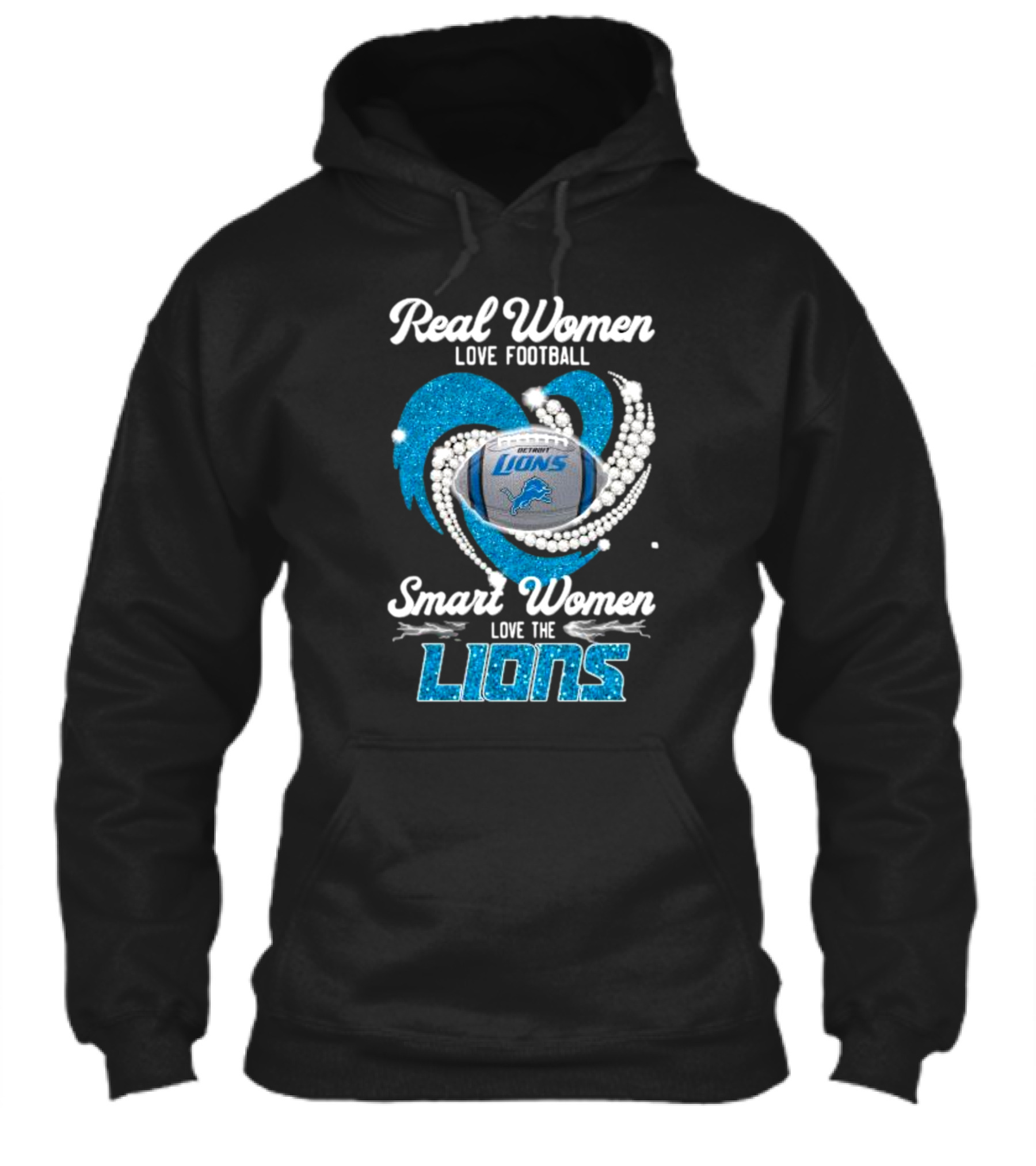 Real Women Love Football Smart Women Love The Detroit Lions Logo Football Shirt