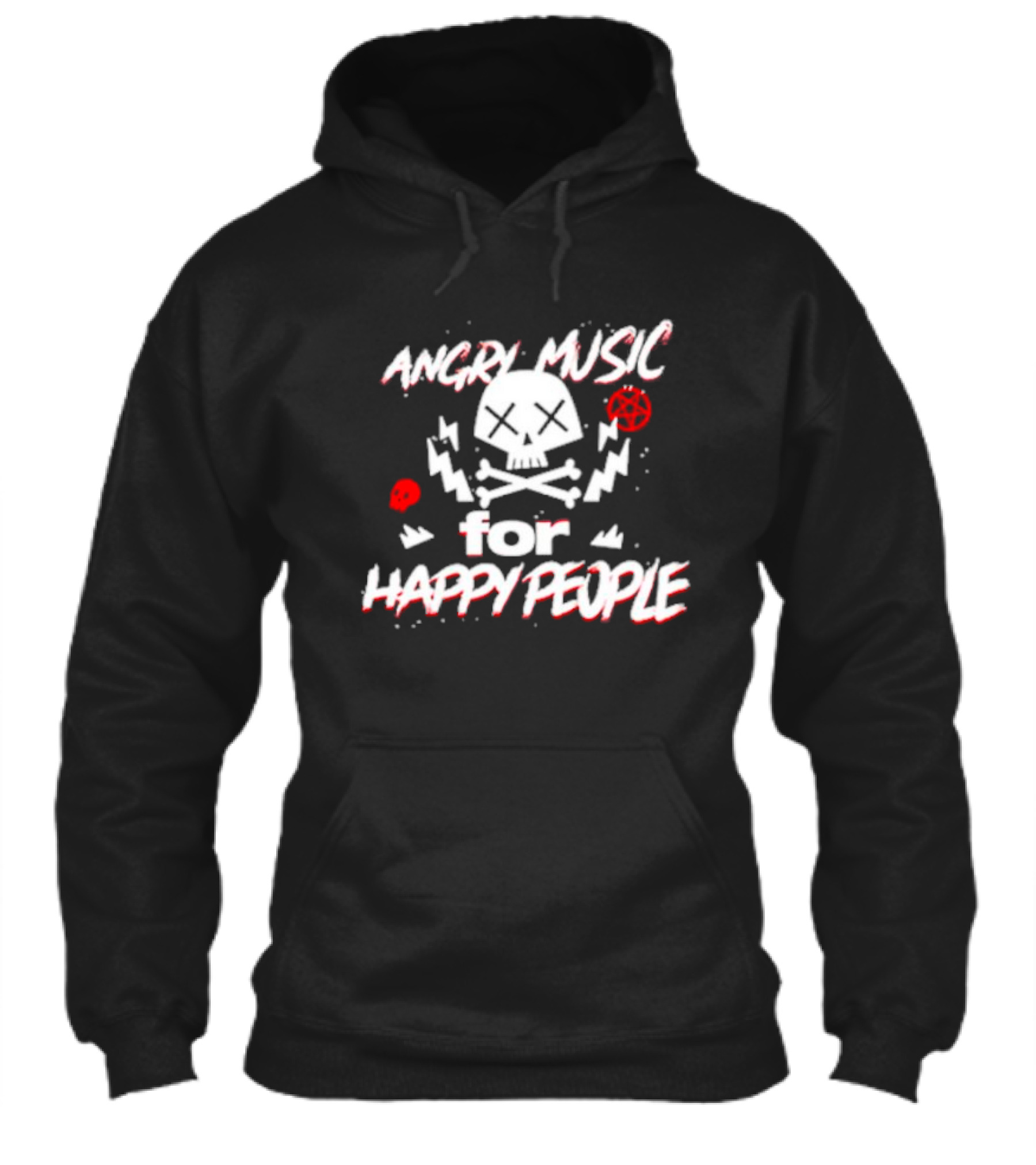 Angry Music For Happy People Skull Lightning Crossbones Shirt